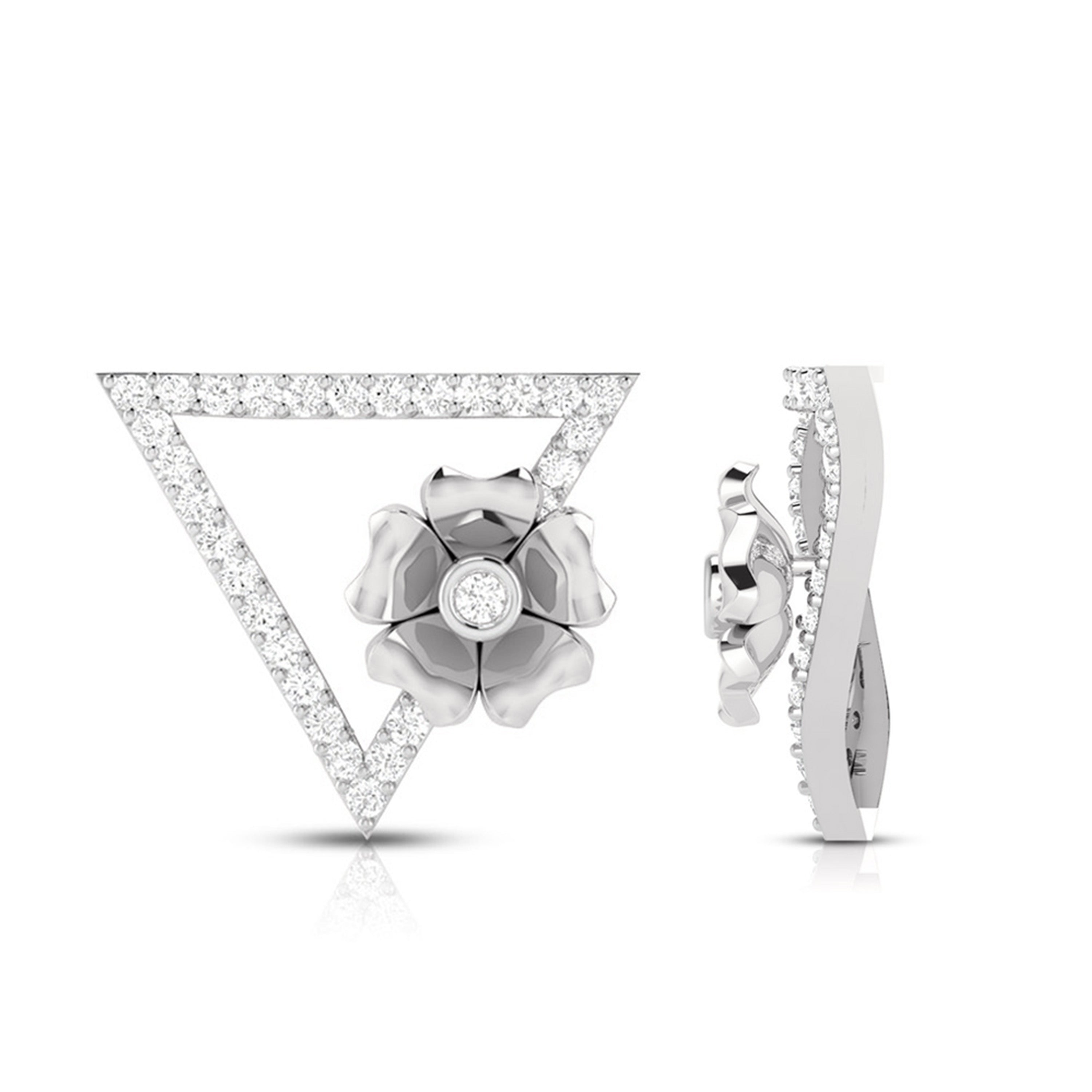 Earrings flower design Selective Lab Grown Diamond Earrings Fiona Diamonds