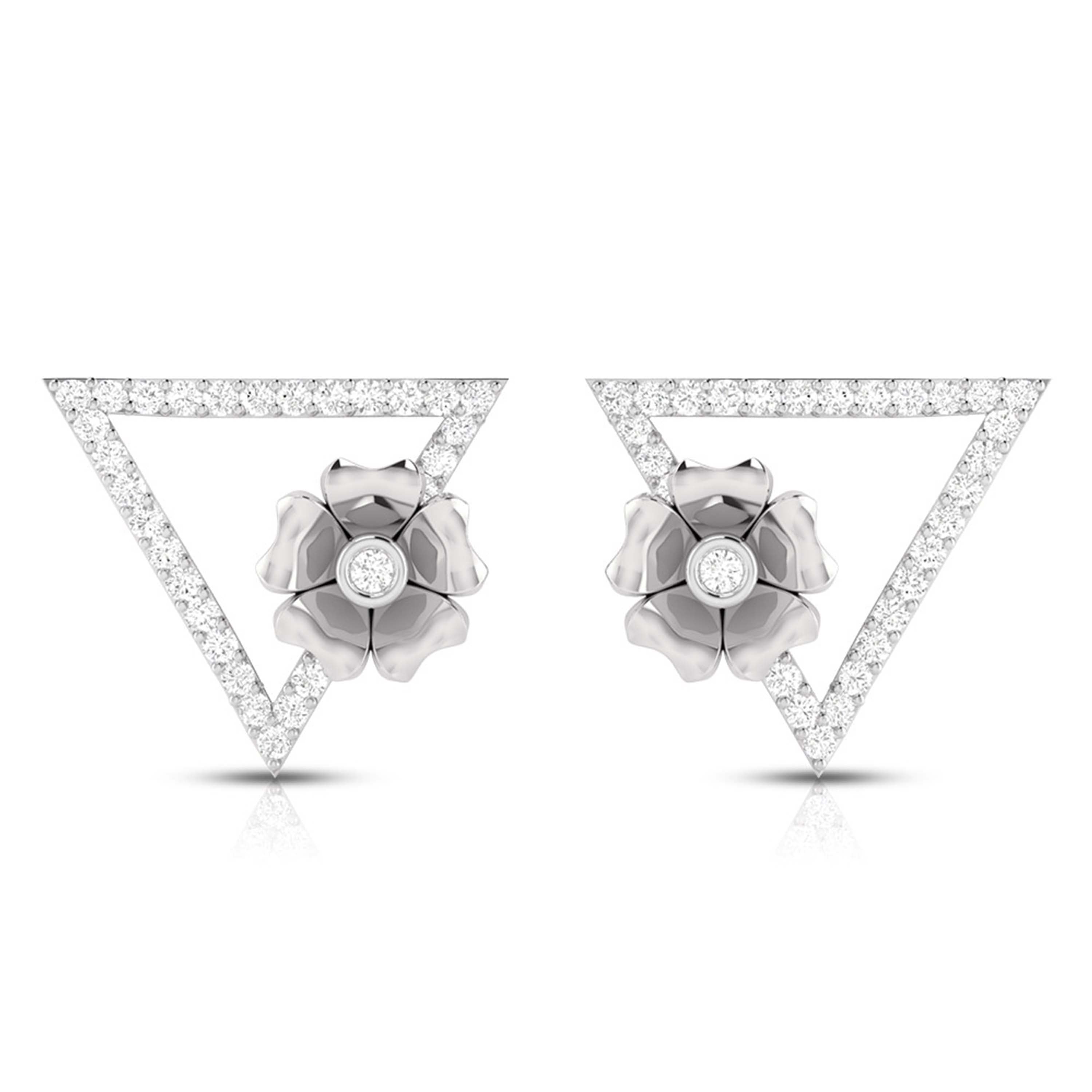 Earrings flower design Selective Lab Grown Diamond Earrings Fiona Diamonds