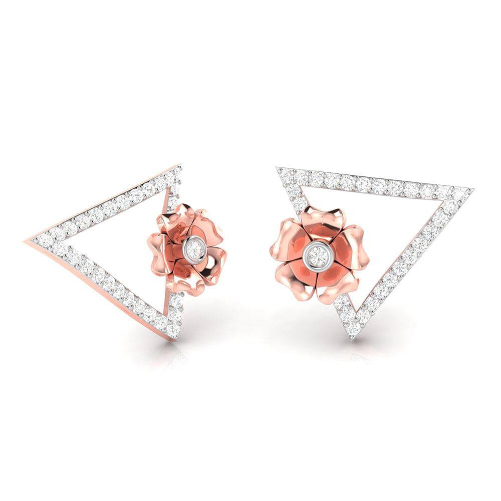 Earrings flower design Selective Lab Grown Diamond Earrings Fiona Diamonds