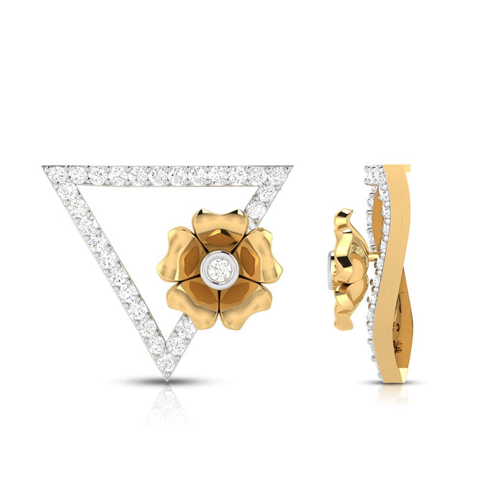 Earrings flower design Selective Lab Grown Diamond Earrings Fiona Diamonds