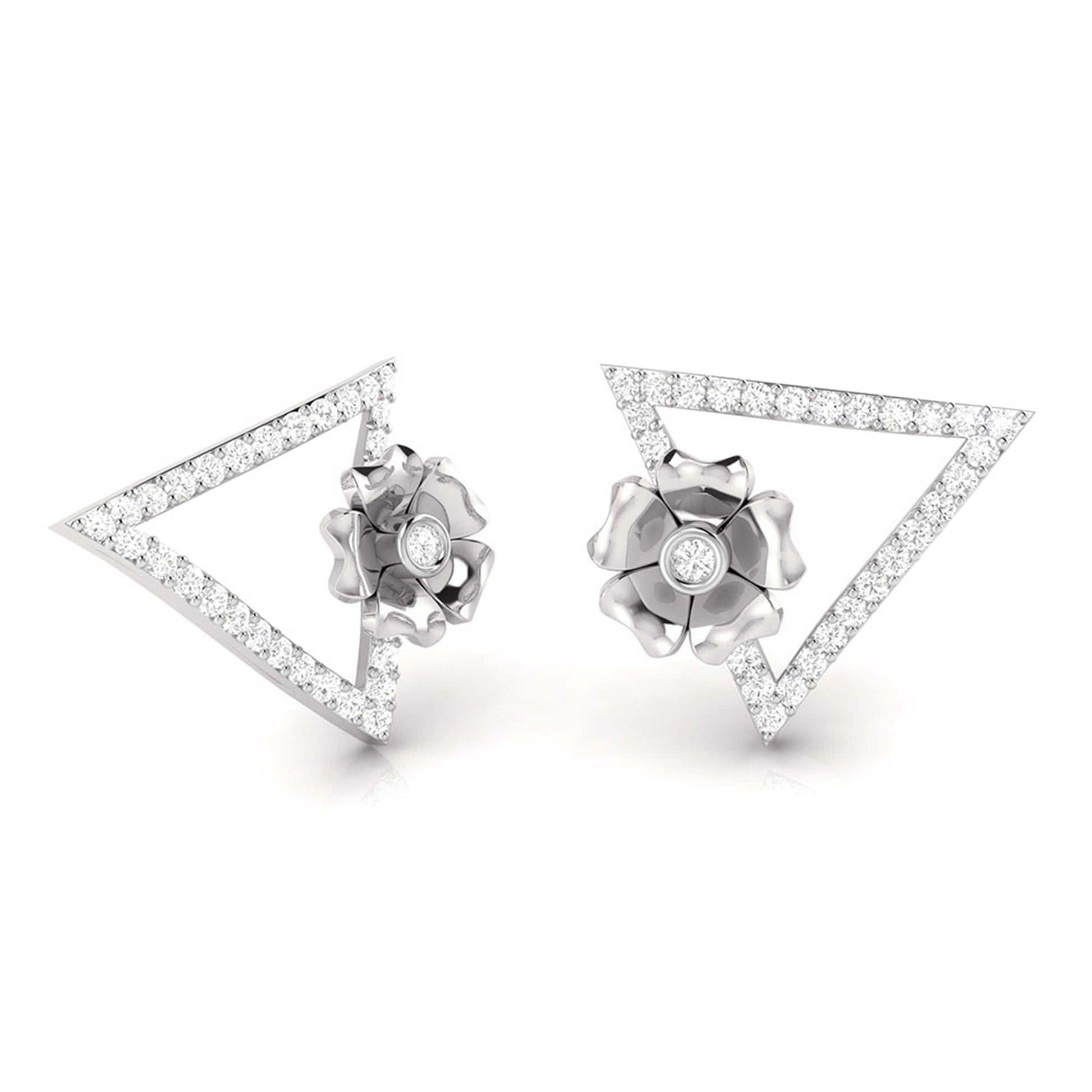 Earrings flower design Selective Lab Grown Diamond Earrings Fiona Diamonds
