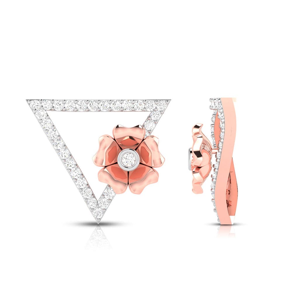 Earrings flower design Selective Lab Grown Diamond Earrings Fiona Diamonds