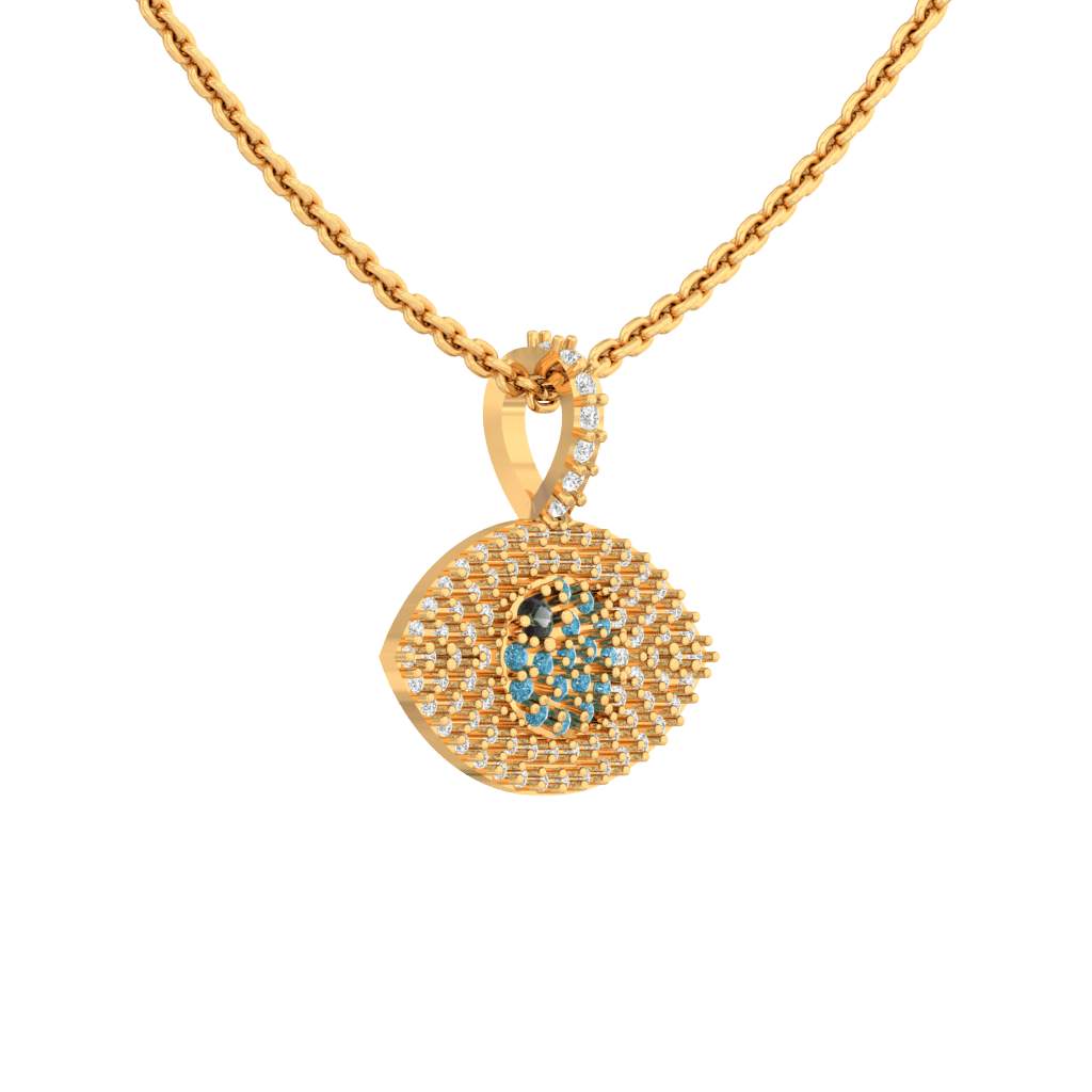 Fiery Evil Eye Lab Diamond Pendant - Fiona Diamonds - Fiona Diamonds