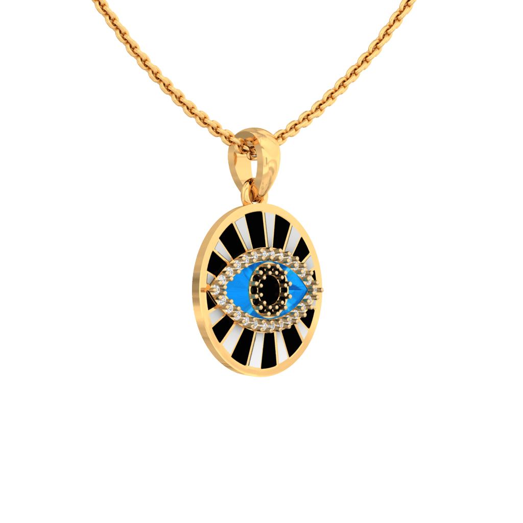Hex Evil Eye Lab Diamond Pendant - Fiona Diamonds - Fiona Diamonds