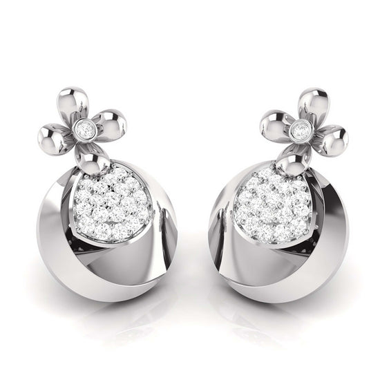 Earrings flower design Superior Lab Grown Diamond Earrings Fiona Diamonds