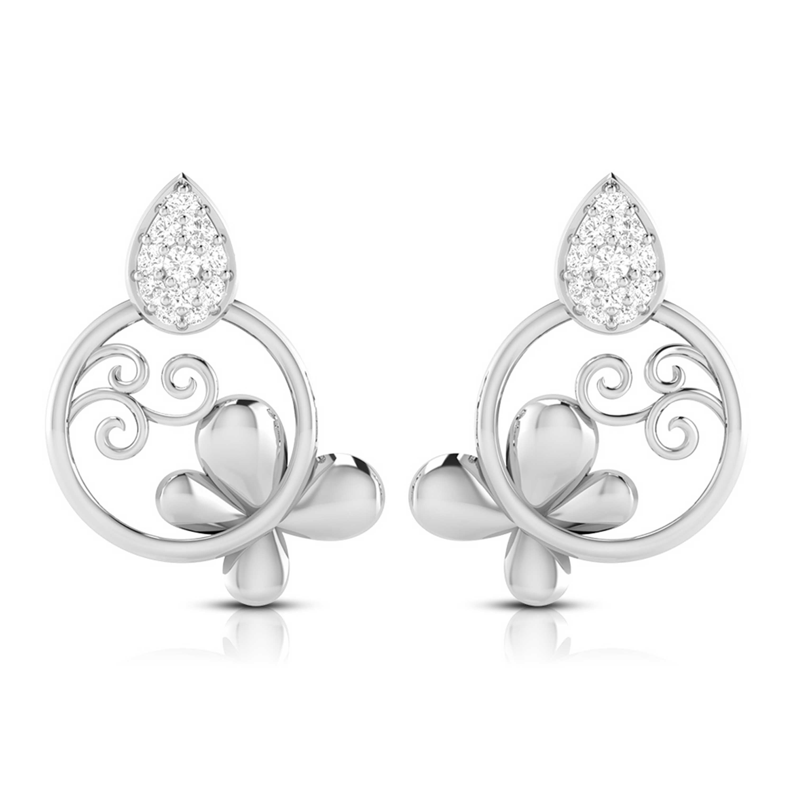 Latest earrings design Conch Lab Grown Diamond Earrings Fiona Diamonds