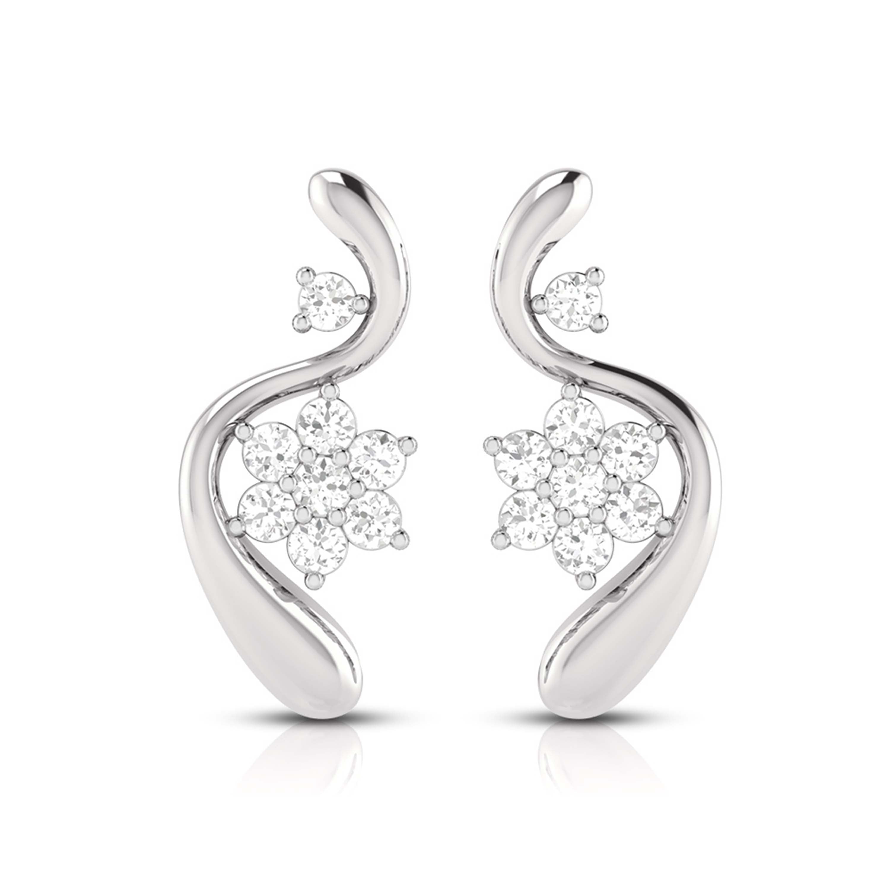 Earrings flower design Gables Lab Grown Diamond Earrings Fiona Diamonds
