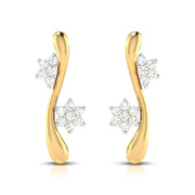 Earrings flower design Palm Lab Grown Diamond Earrings Fiona Diamonds