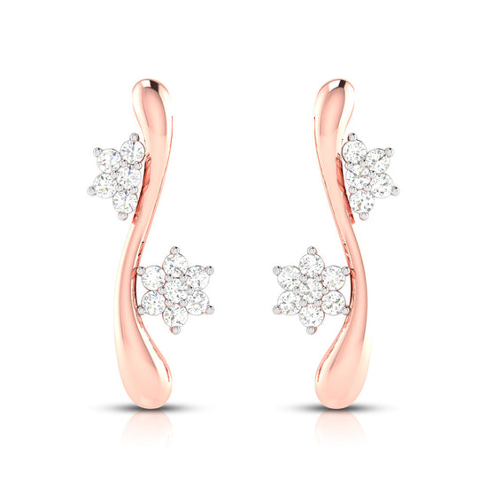 Earrings flower design Palm Lab Grown Diamond Earrings Fiona Diamonds