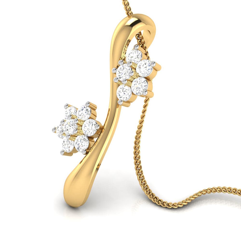 Ackerman Round delicate lab grown diamond pendant Fiona Diamonds