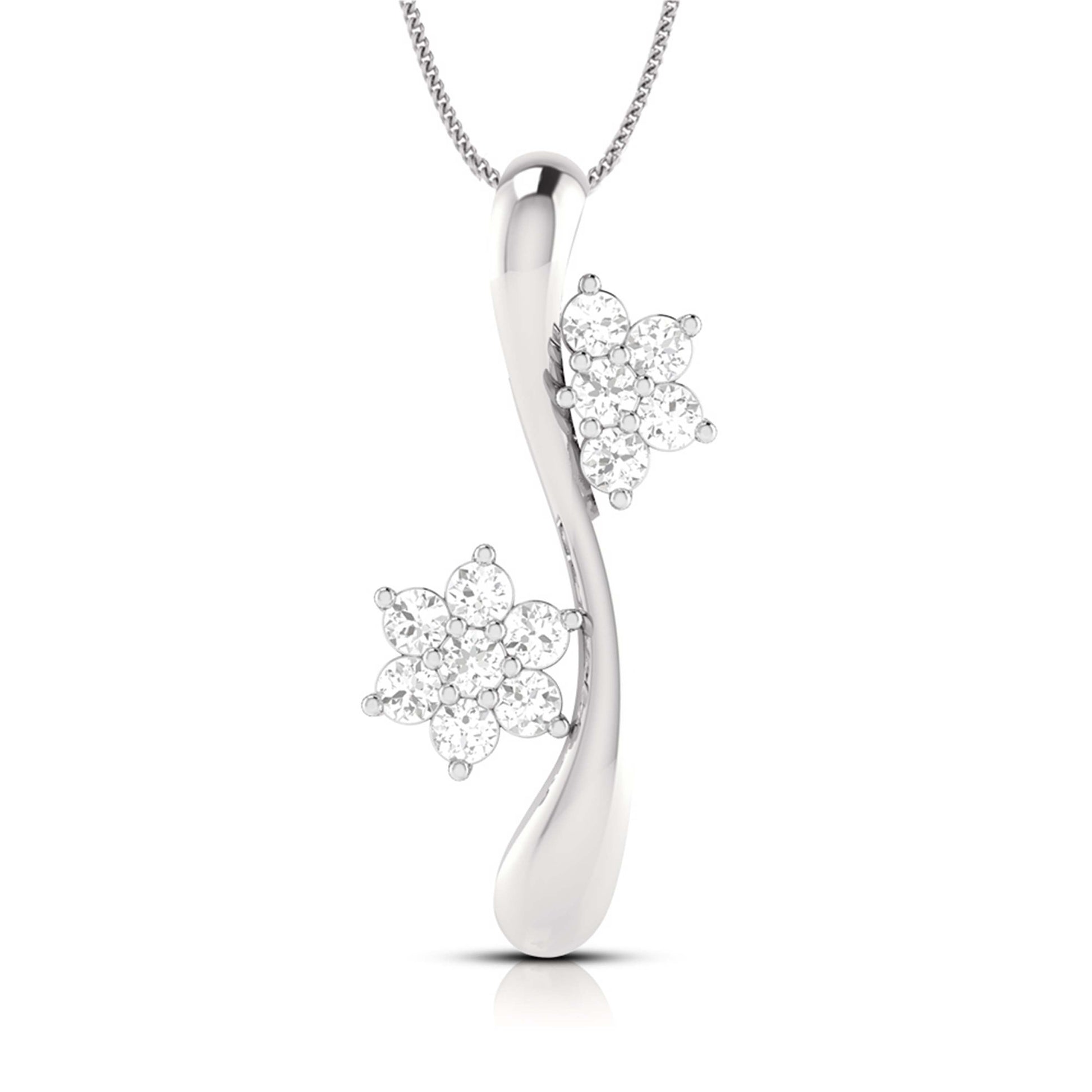Ackerman Round delicate lab grown diamond pendant Fiona Diamonds