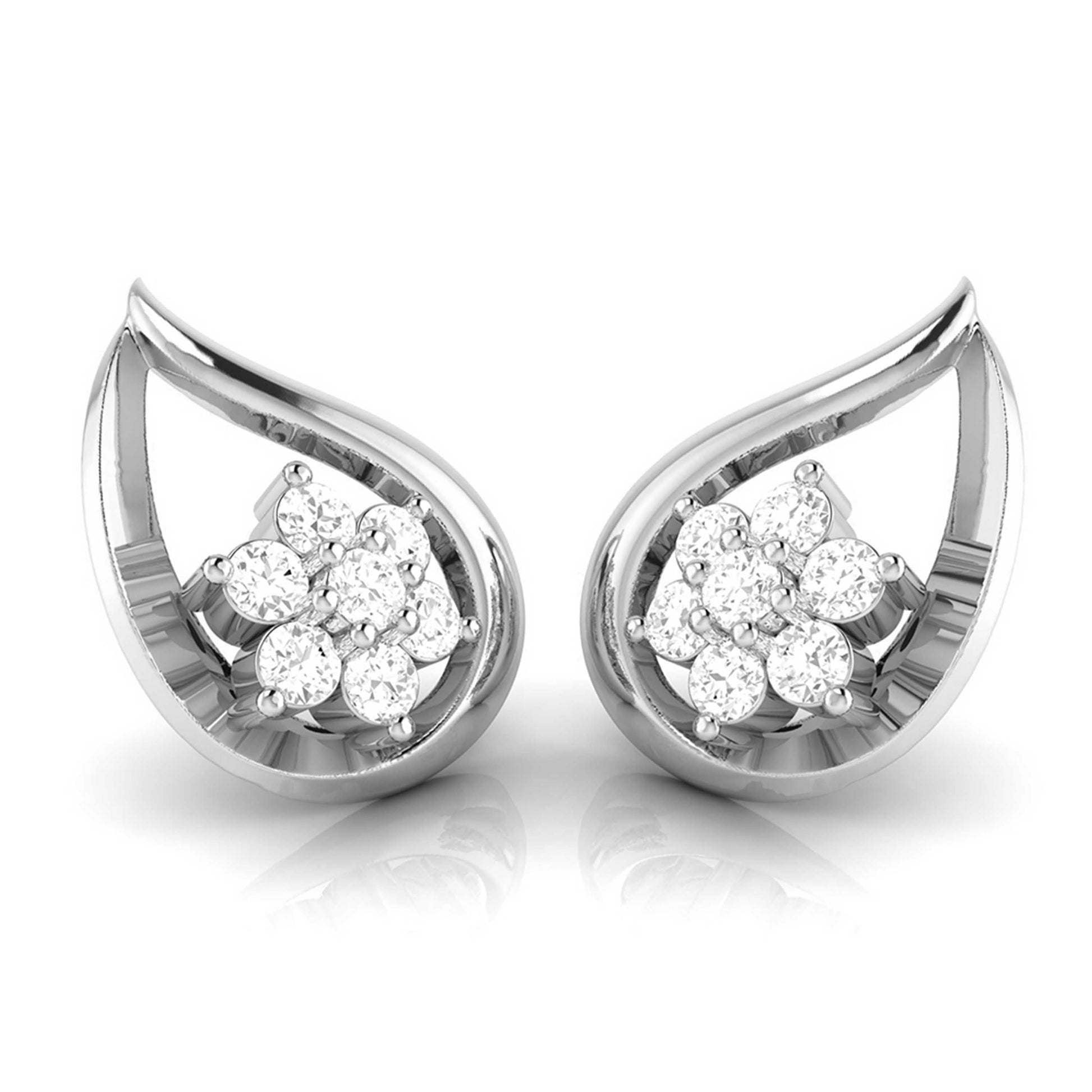Party wear earrings design Vine Lab Grown Diamond Earrings Fiona Diamonds