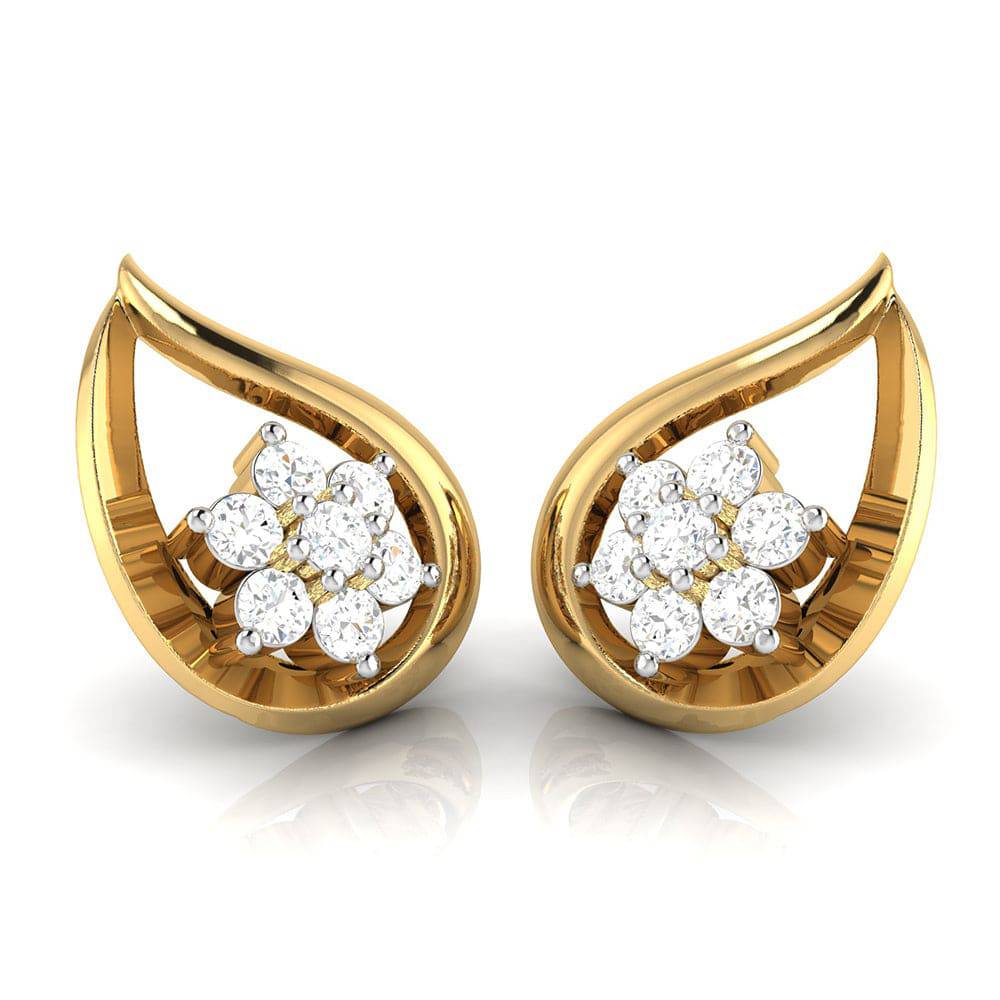 Party wear earrings design Vine Lab Grown Diamond Earrings Fiona Diamonds