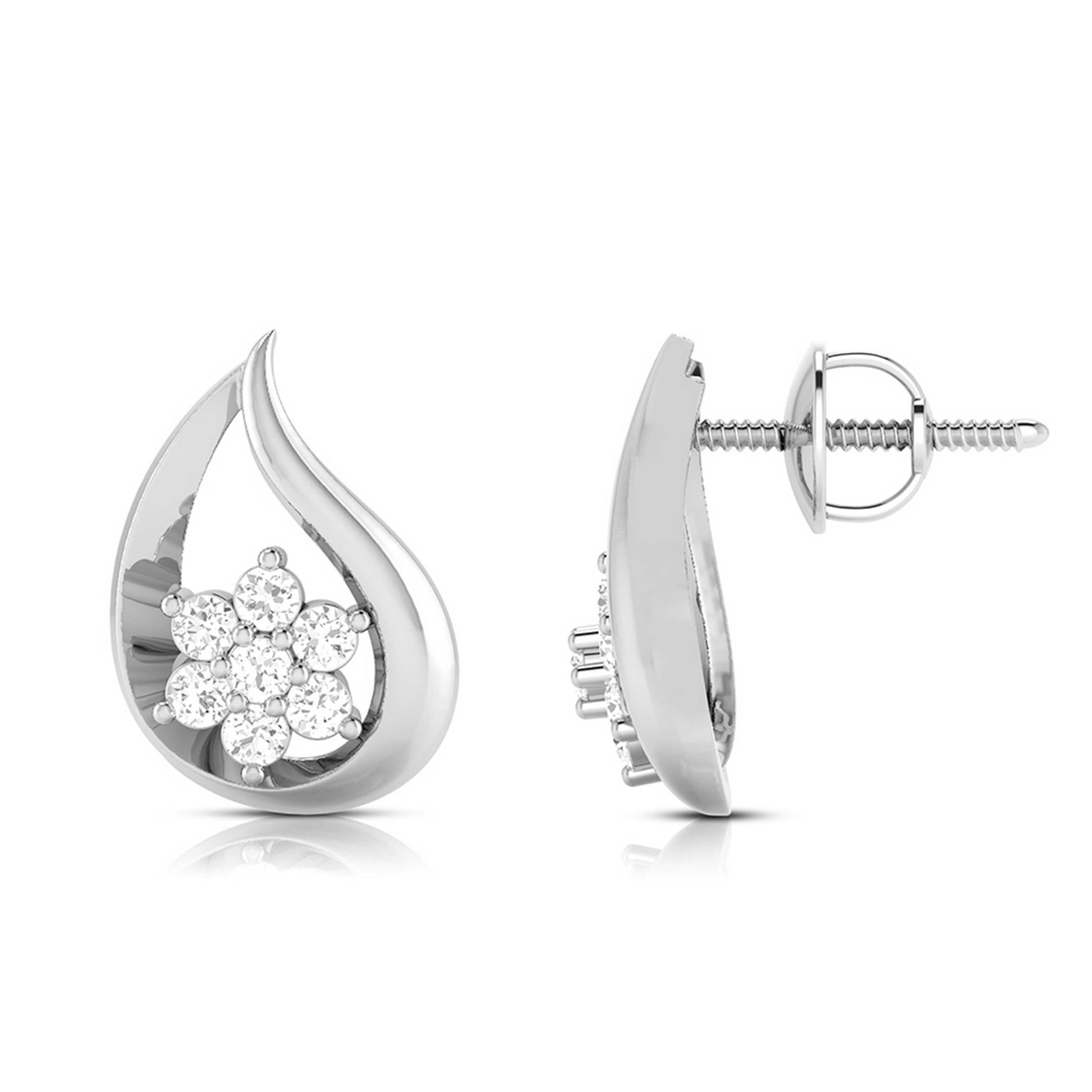 Party wear earrings design Vine Lab Grown Diamond Earrings Fiona Diamonds