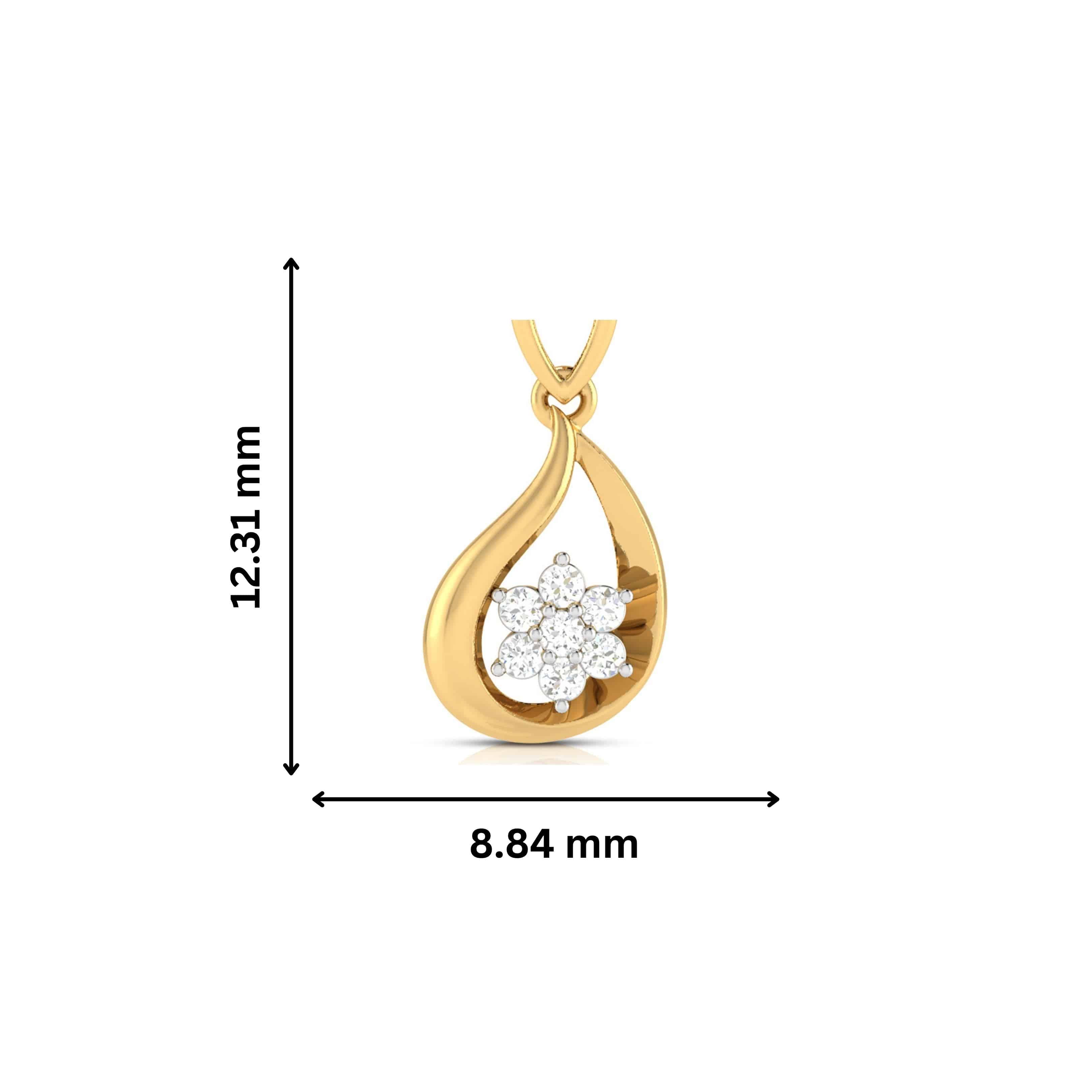 Perambulator Round delicate lab grown diamond pendant Fiona Diamonds