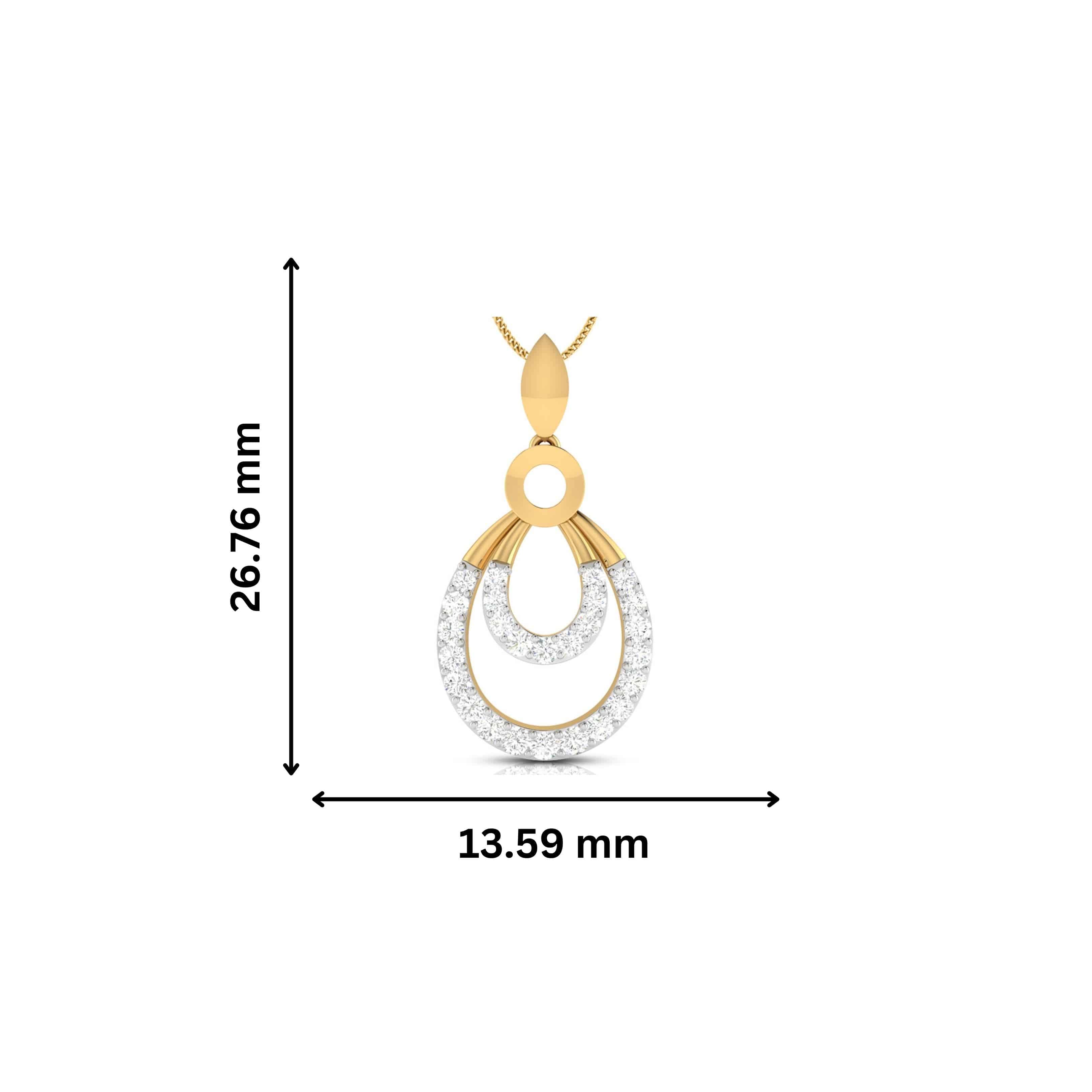 Ovate lab grown diamond pendant design for women Fiona Diamonds