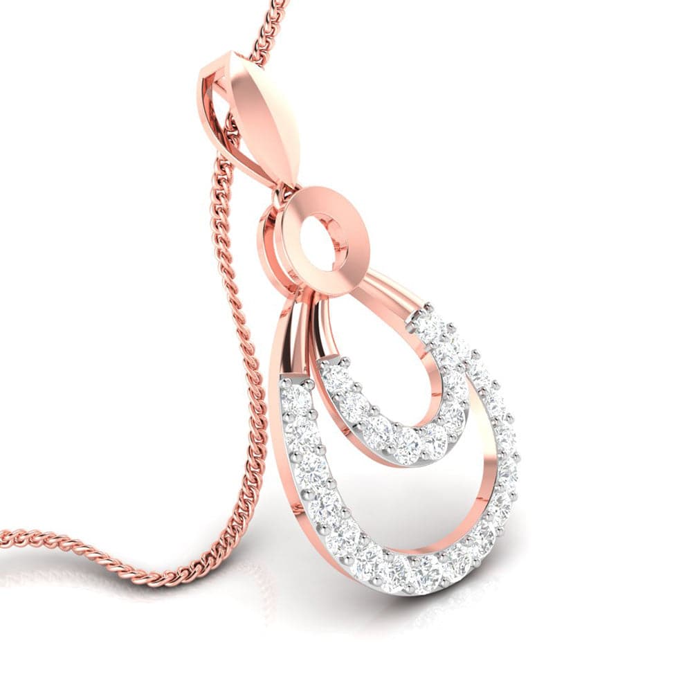 Ovate lab grown diamond pendant design for women Fiona Diamonds
