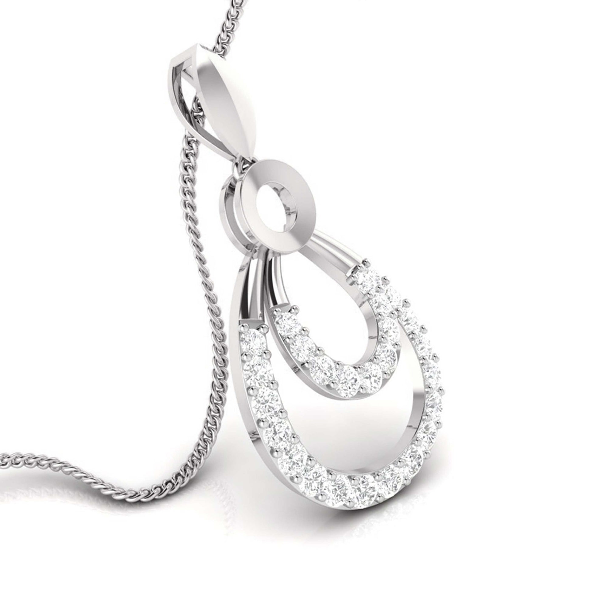 Ovate lab grown diamond pendant design for women Fiona Diamonds