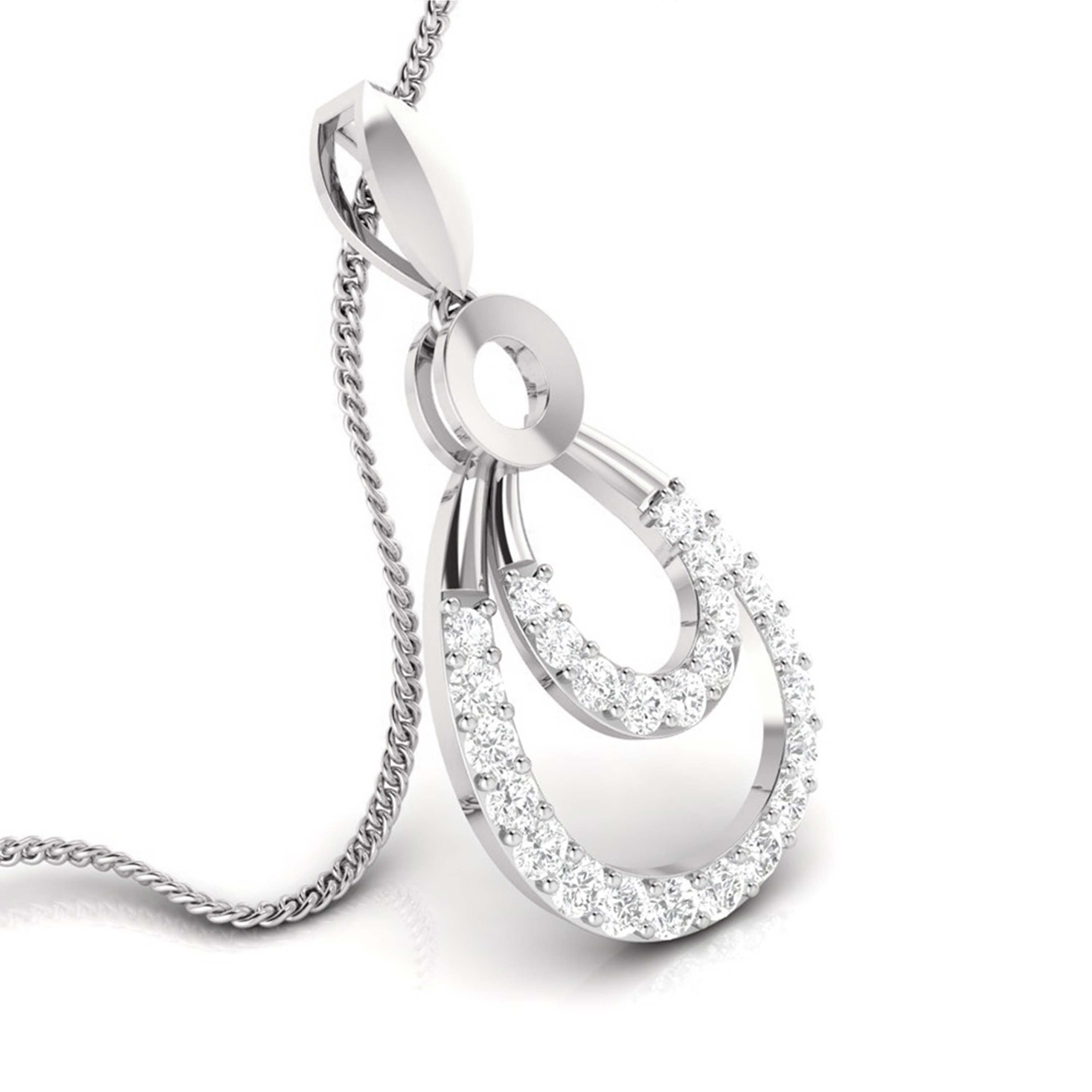 Ovate lab grown diamond pendant design for women Fiona Diamonds