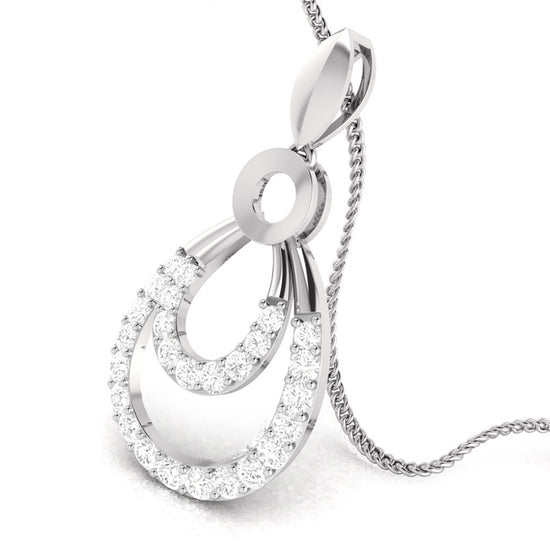 Ovate lab grown diamond pendant design for women Fiona Diamonds
