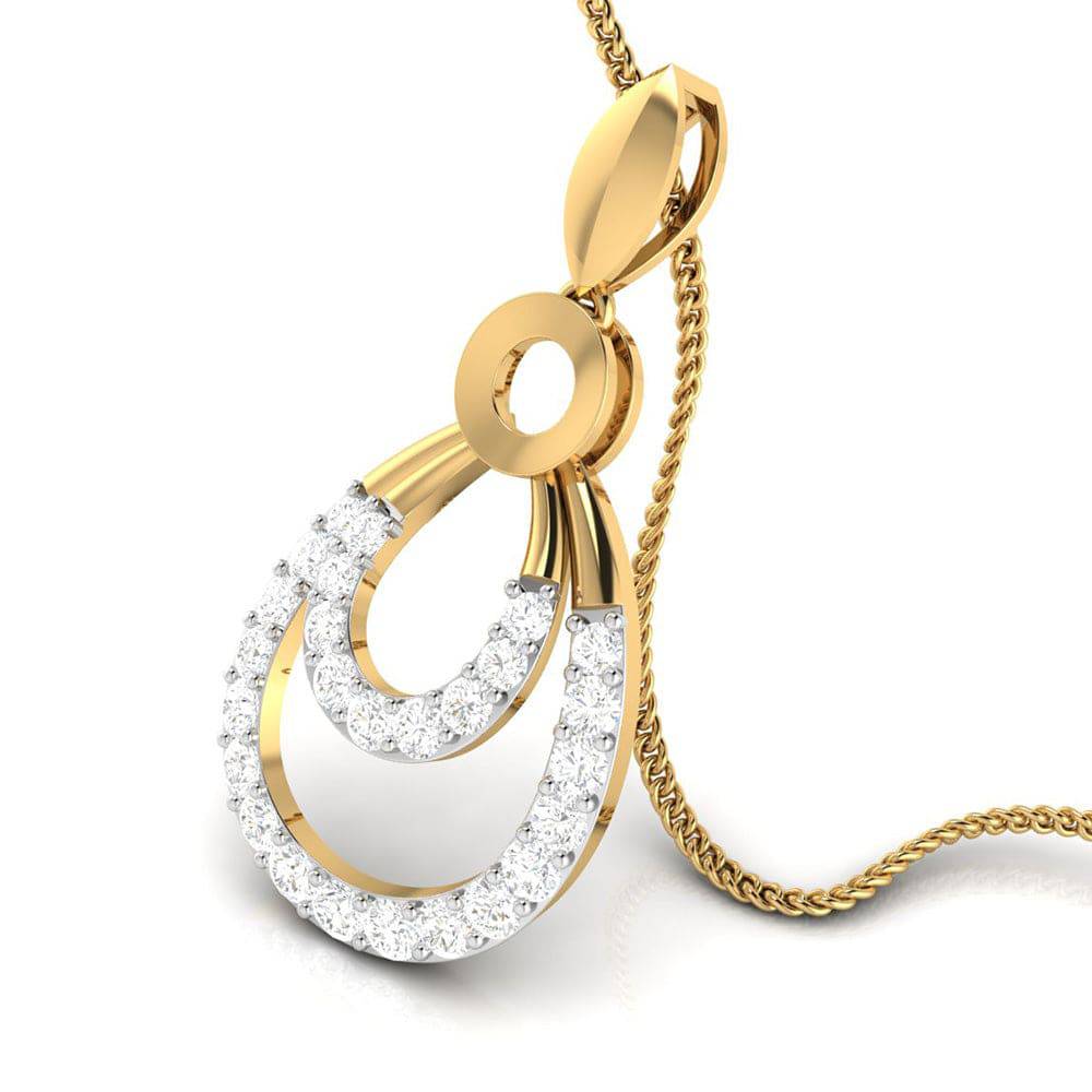 Ovate lab grown diamond pendant design for women Fiona Diamonds