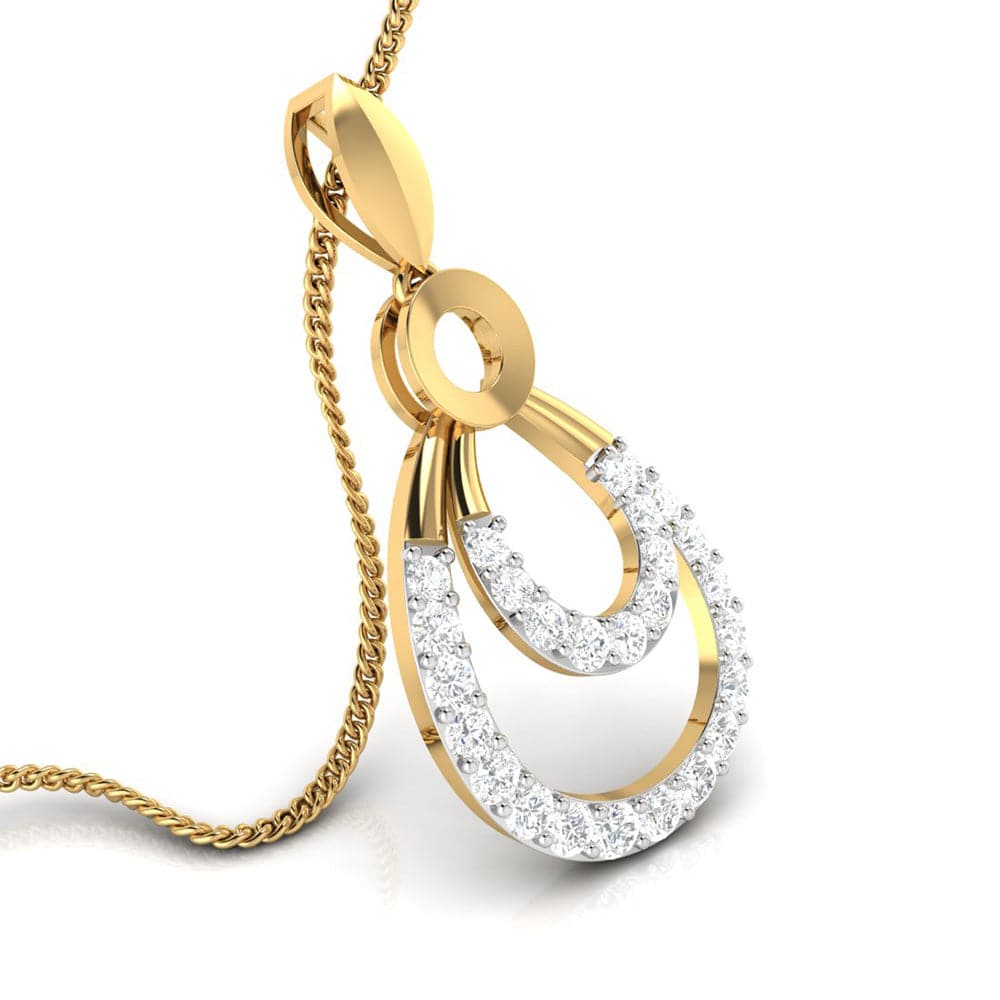 Ovate lab grown diamond pendant design for women Fiona Diamonds