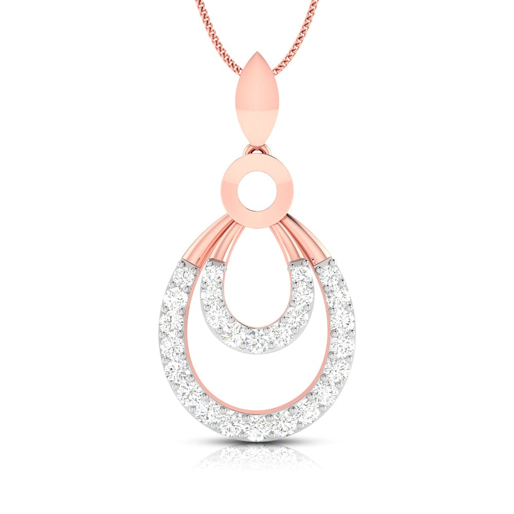 Ovate lab grown diamond pendant design for women Fiona Diamonds