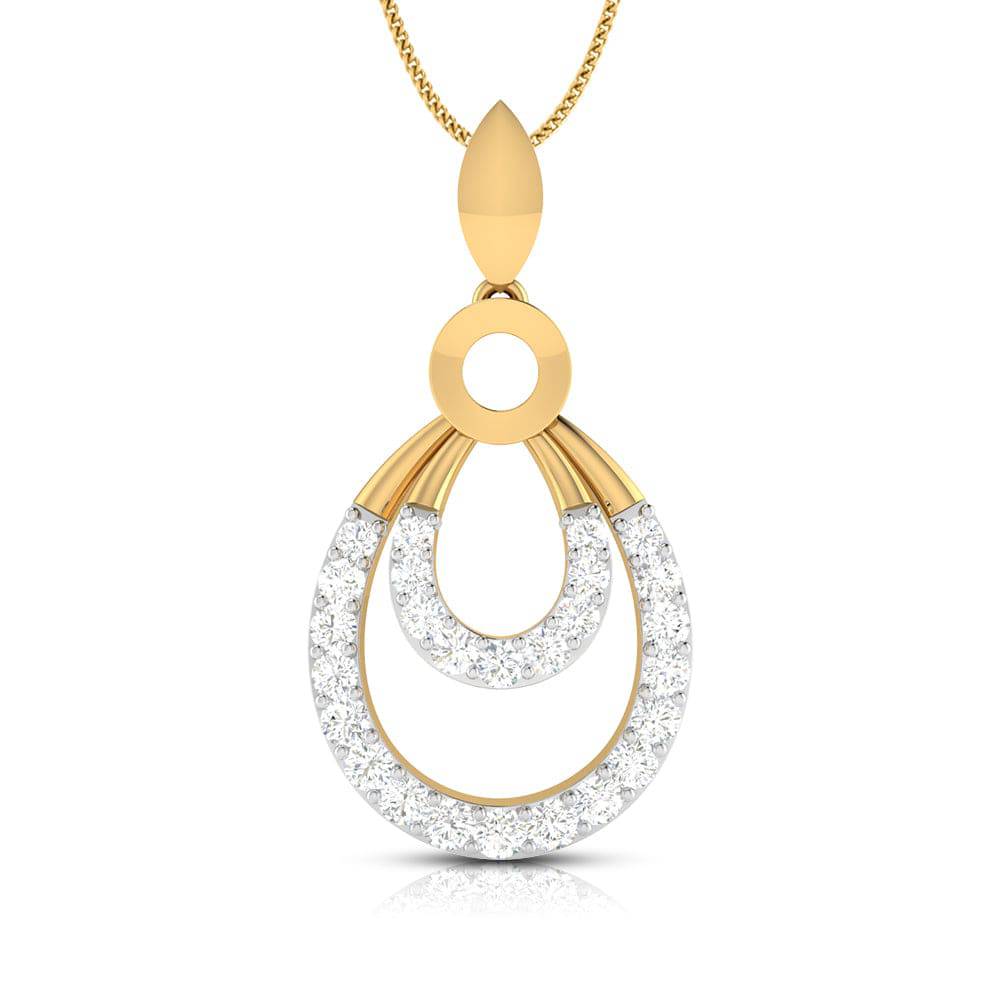 Ovate lab grown diamond pendant design for women Fiona Diamonds