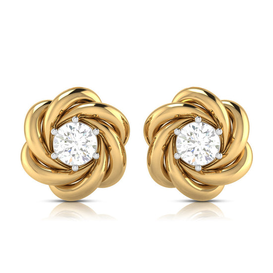 Earrings flower design Bowling Lab Grown Diamond Earrings Fiona Diamonds