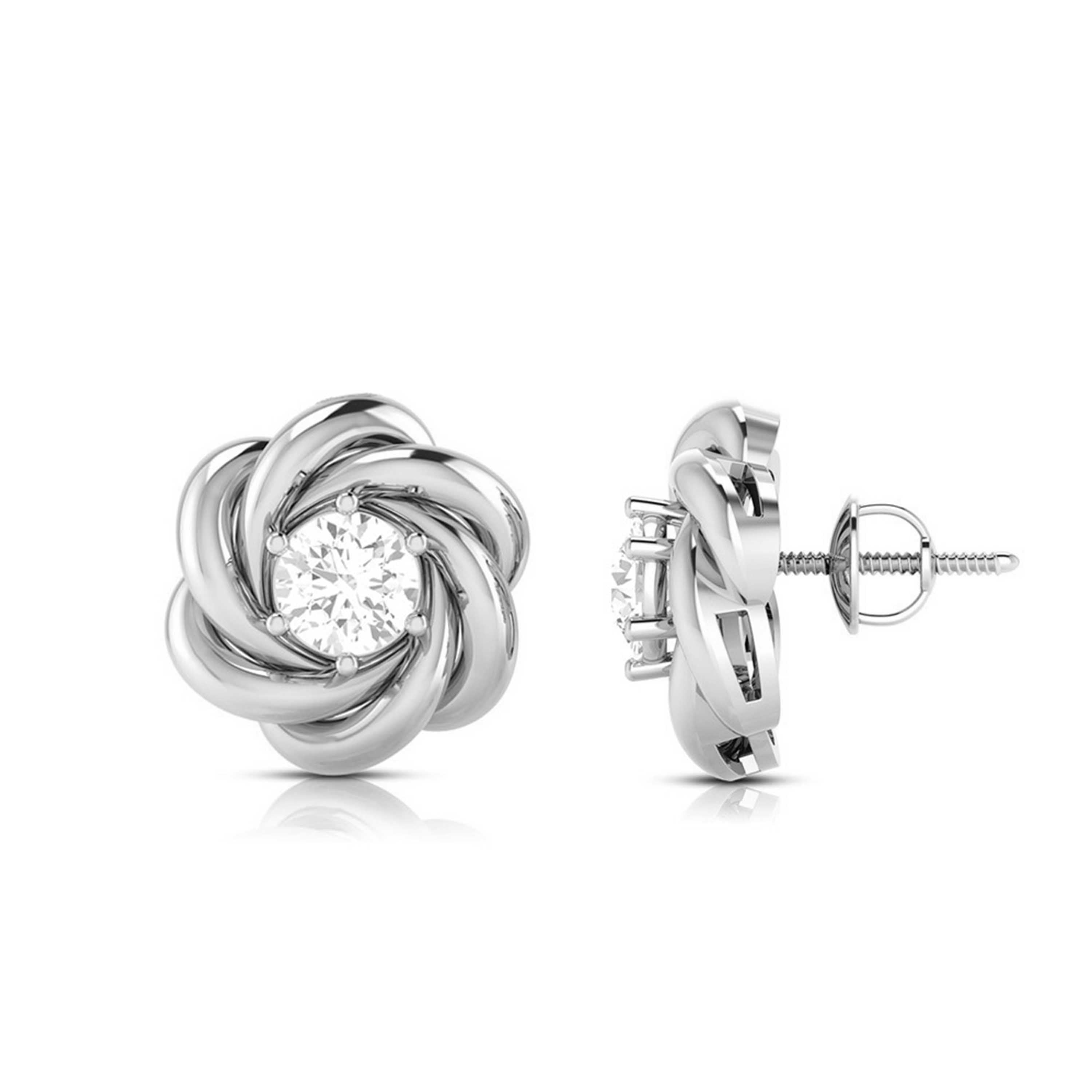 Earrings flower design Bowling Lab Grown Diamond Earrings Fiona Diamonds