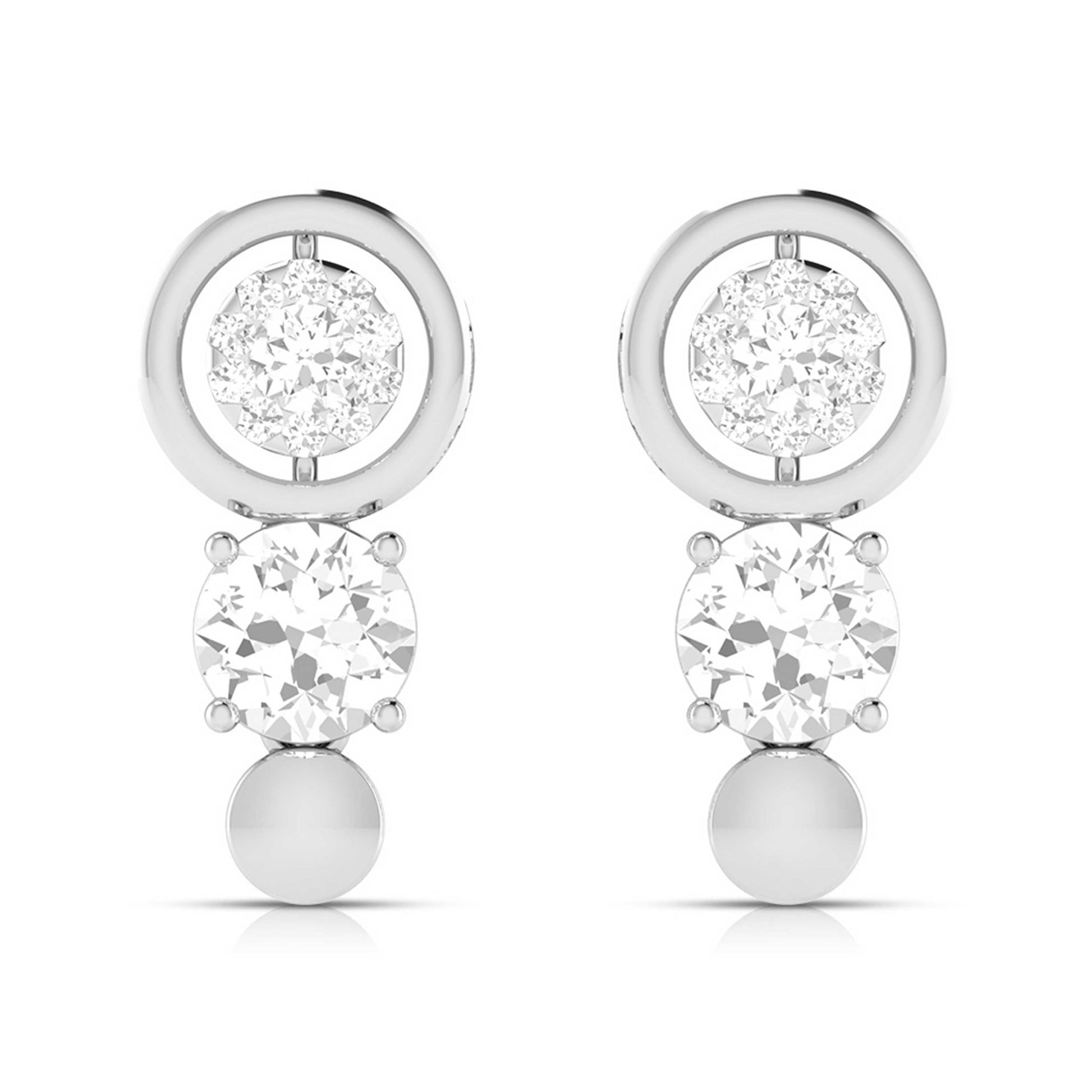 Round shape earrings design Redex Lab Grown Diamond Earrings Fiona Diamonds