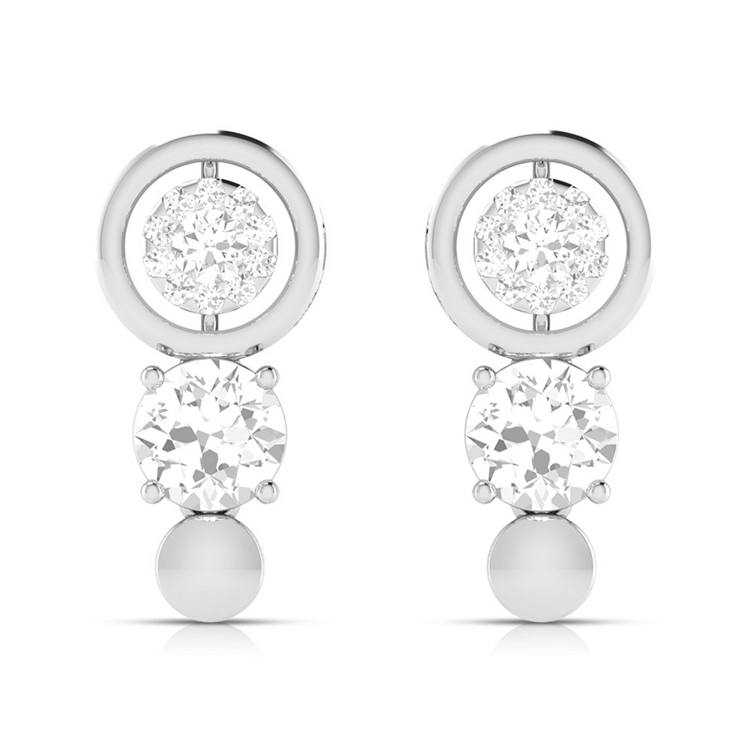 Round shape earrings design Redex Lab Grown Diamond Earrings Fiona Diamonds