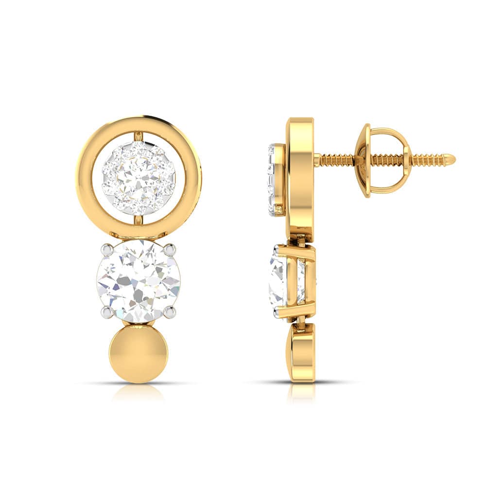 Round shape earrings design Redex Lab Grown Diamond Earrings Fiona Diamonds