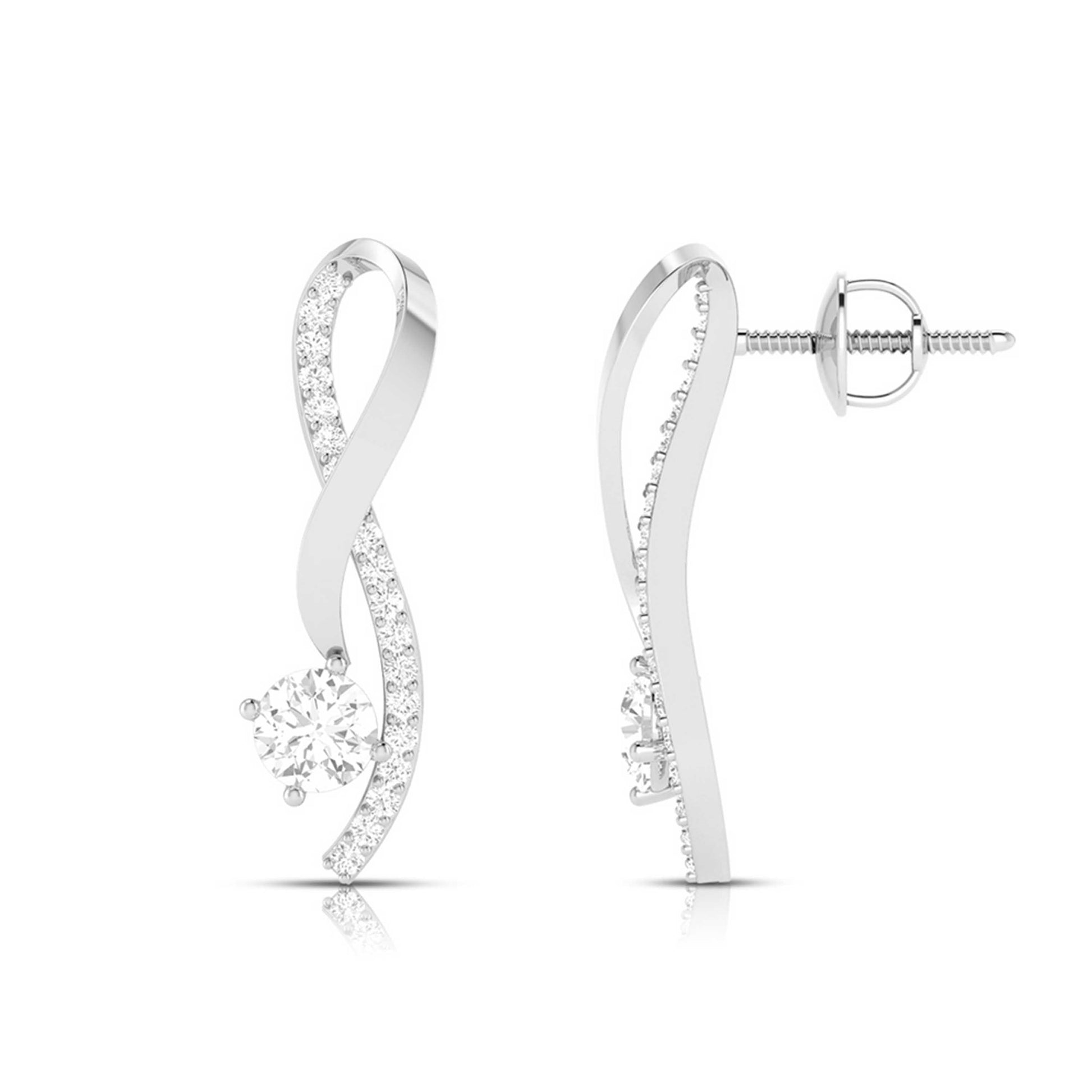 Party wear earrings design Elegante Lab Grown Diamond Earrings Fiona Diamonds