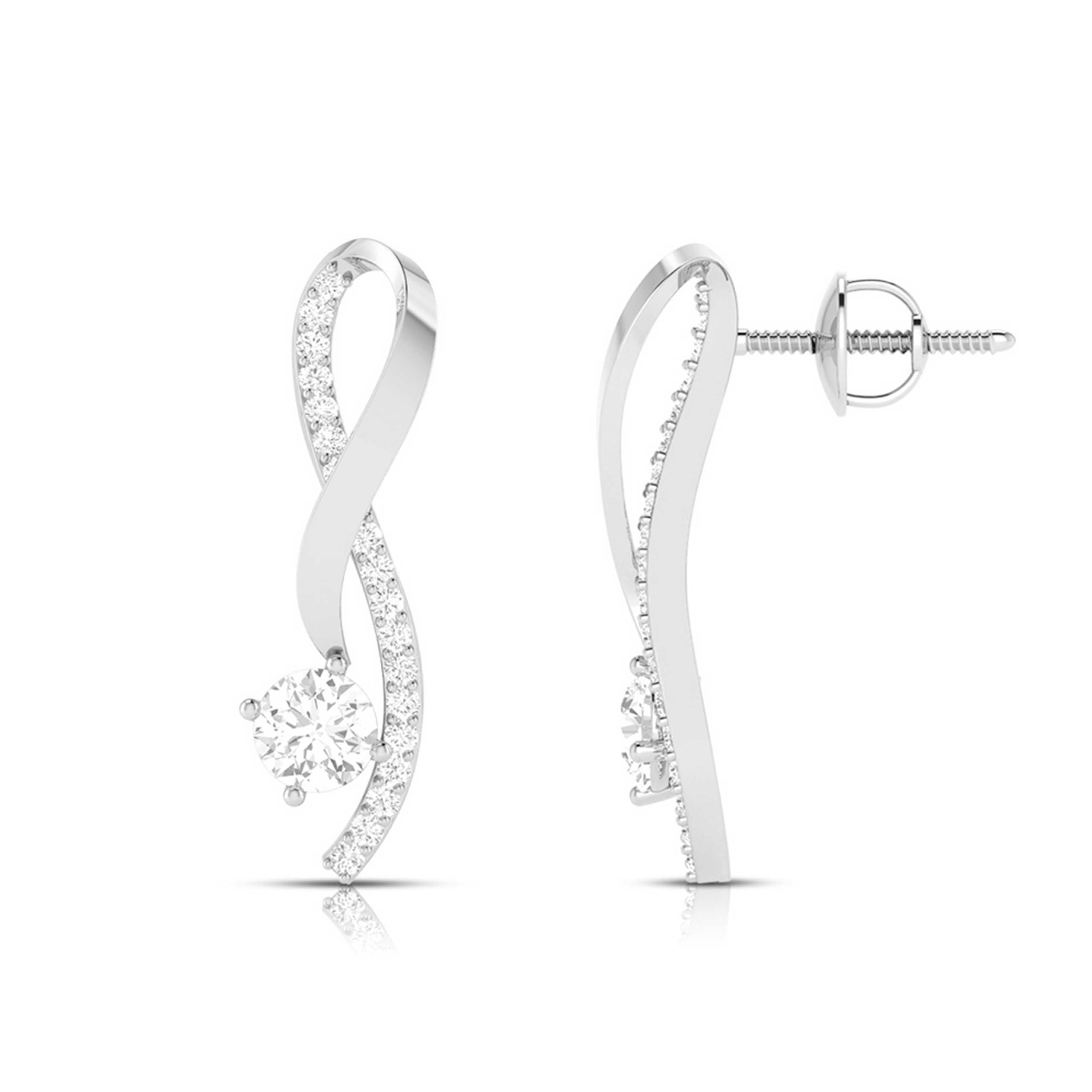 Party wear earrings design Elegante Lab Grown Diamond Earrings Fiona Diamonds