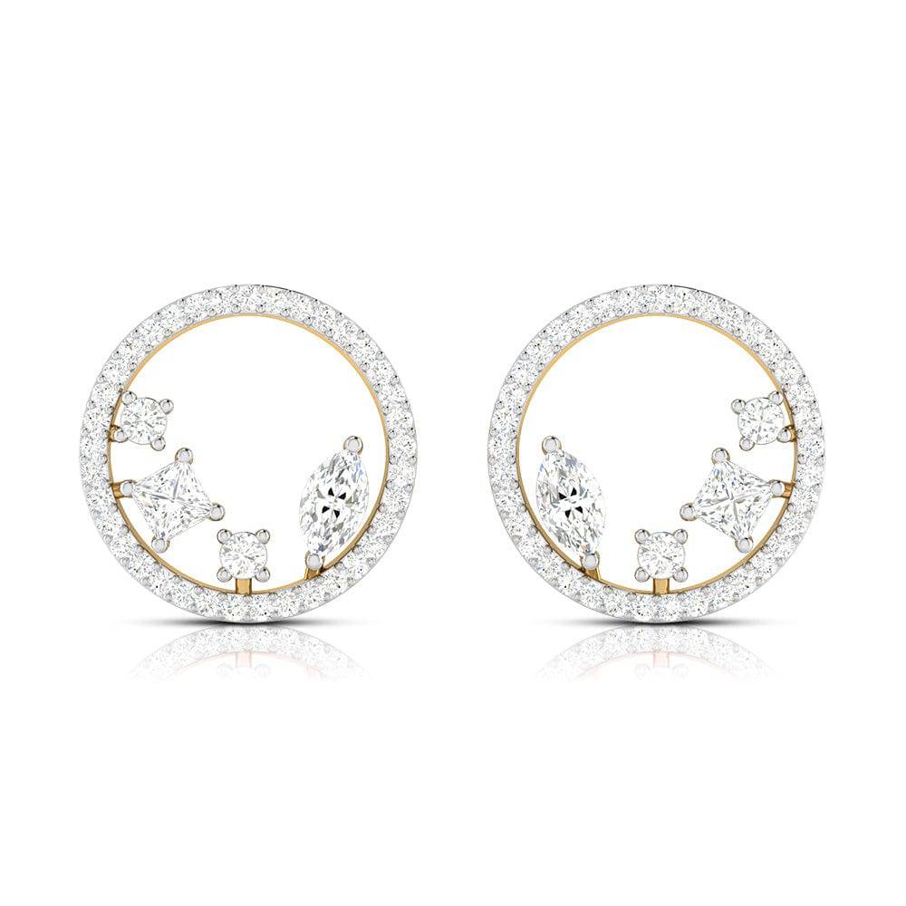 Round shape earrings design Strands Lab Grown Diamond Earrings Fiona Diamonds