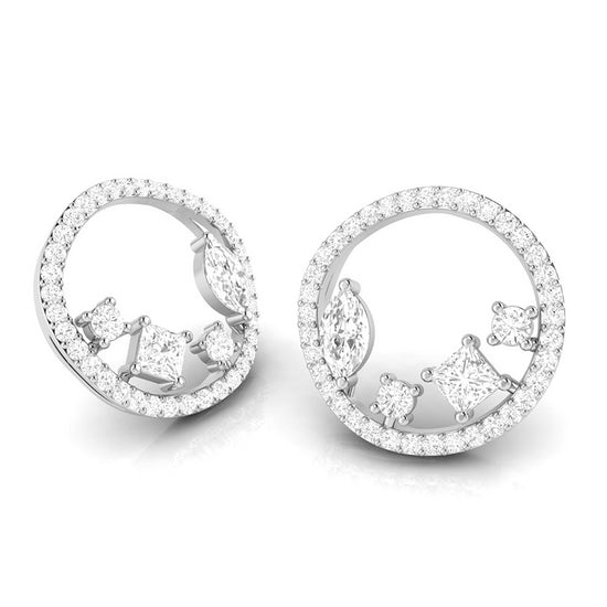 Load image into Gallery viewer, Round shape earrings design Strands Lab Grown Diamond Earrings Fiona Diamonds
