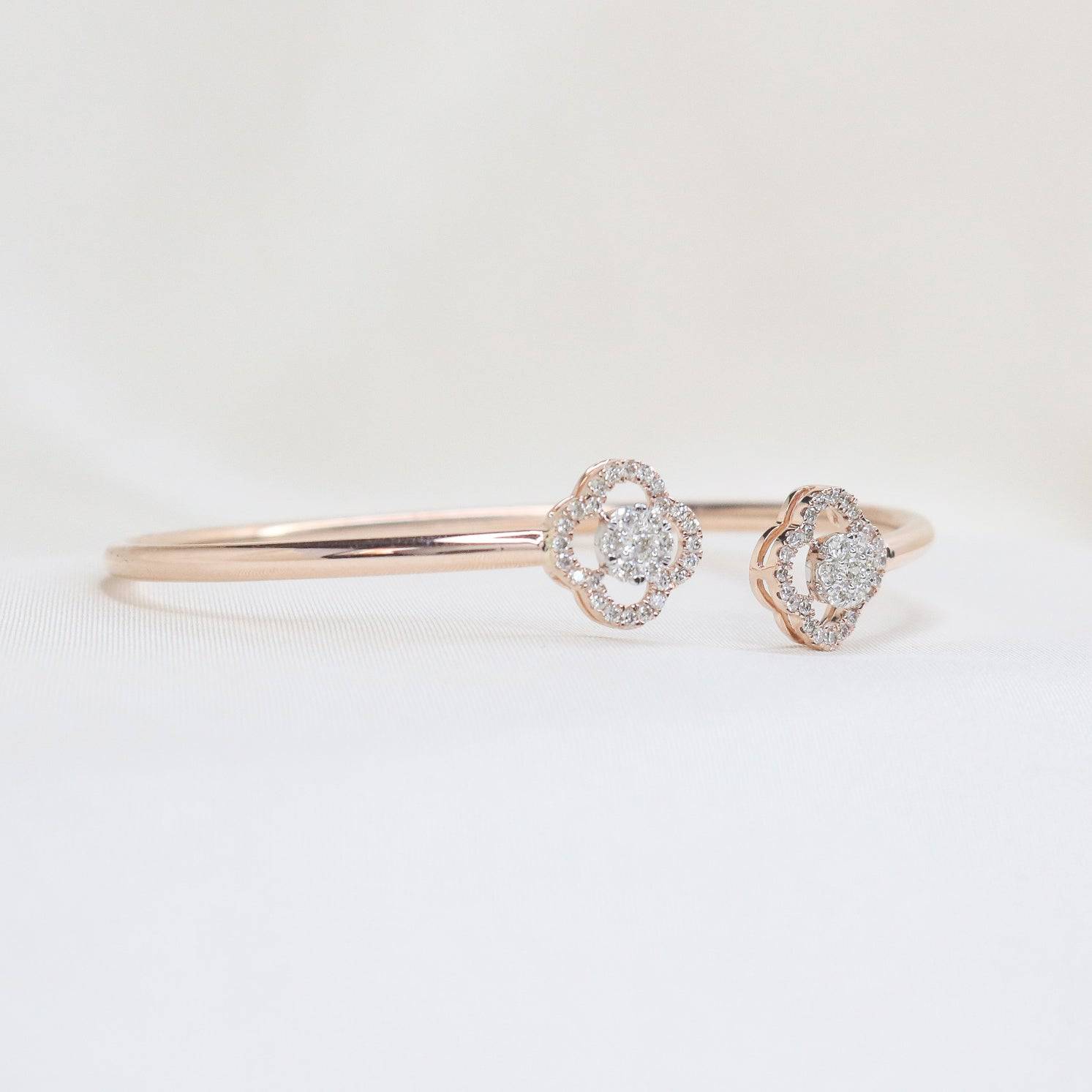 Two-Flower lab grown diamond bracelet