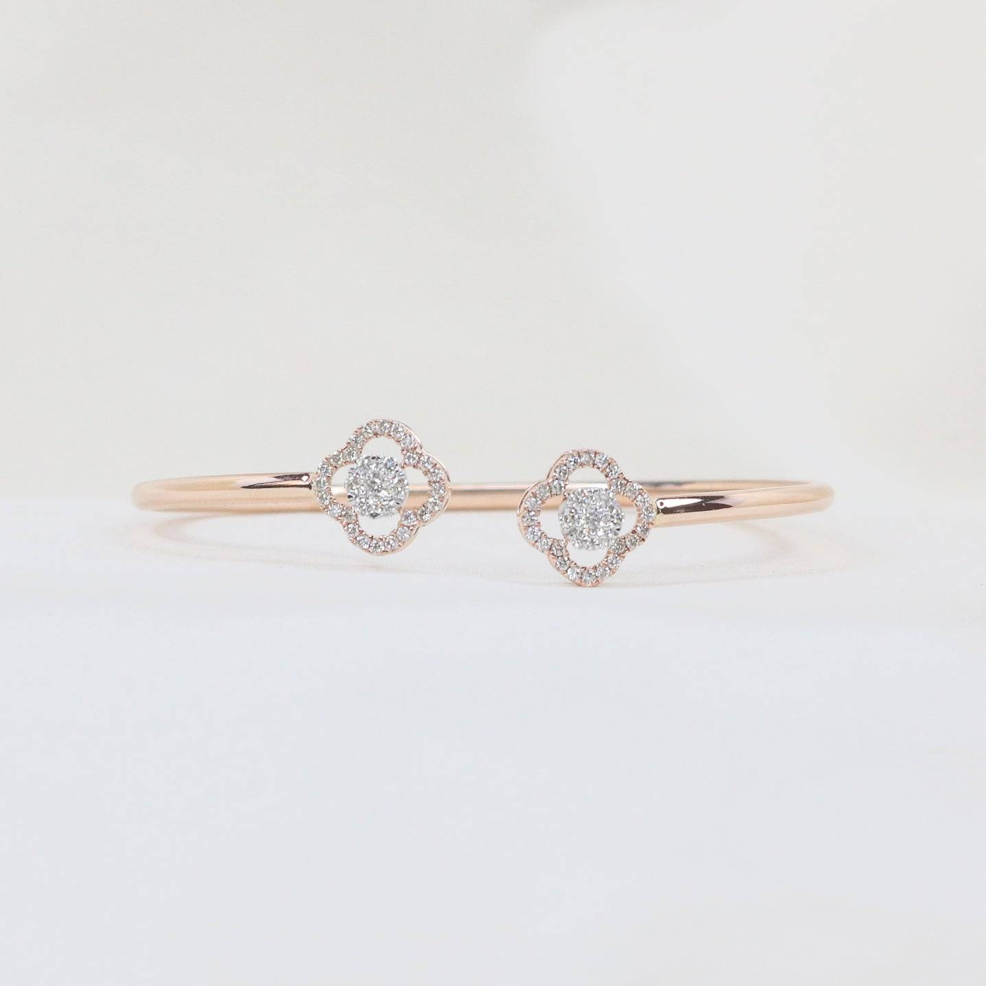 Two-Flower lab grown diamond bracelet