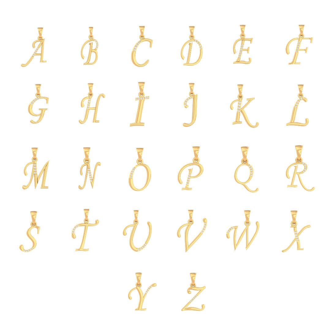 Initial Alphabet Diamond pendant - Fiona Diamonds - Fiona Diamonds
