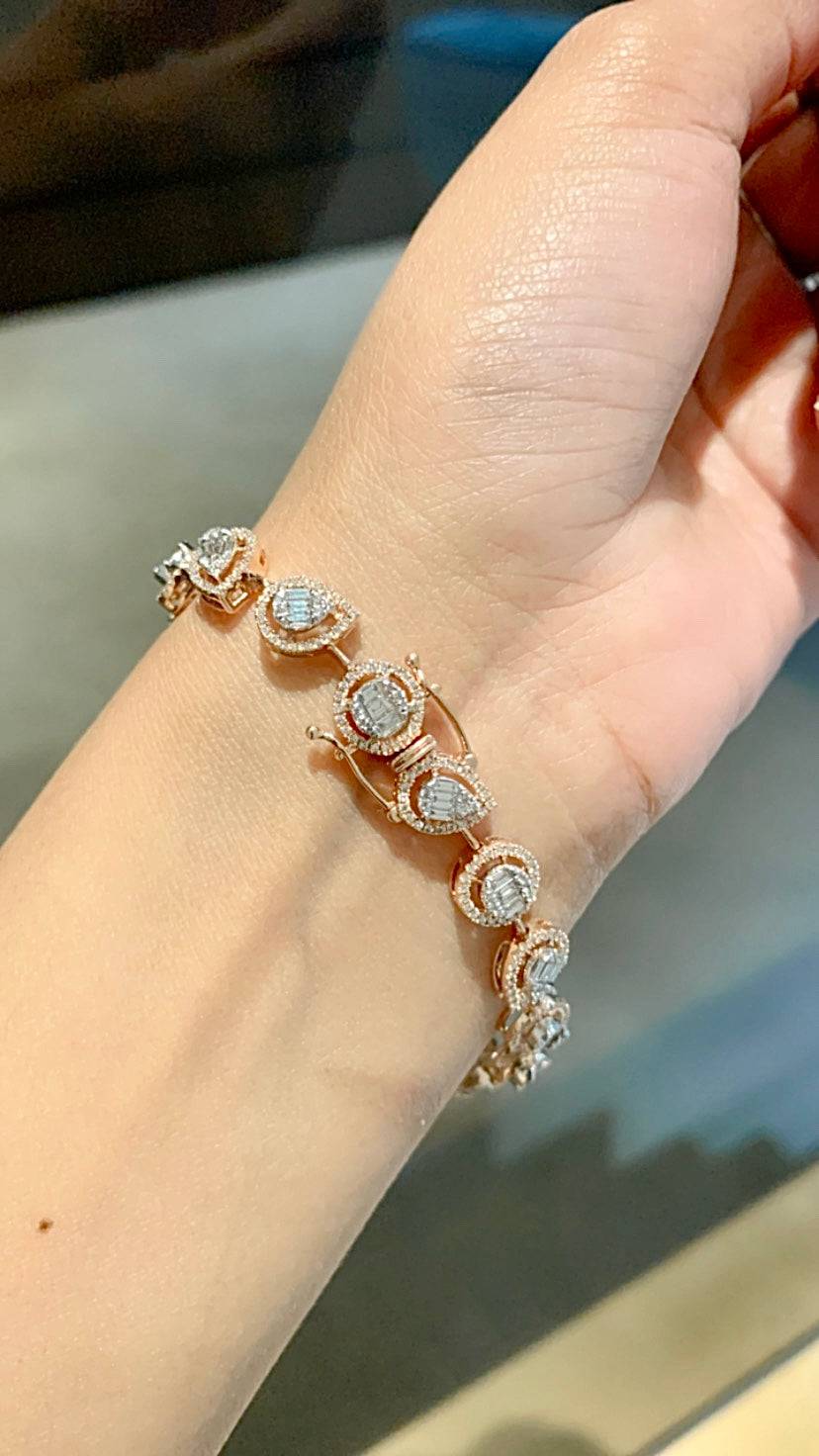Pear-Round Diamond Bracelet - Fiona Diamonds - Fiona Diamonds