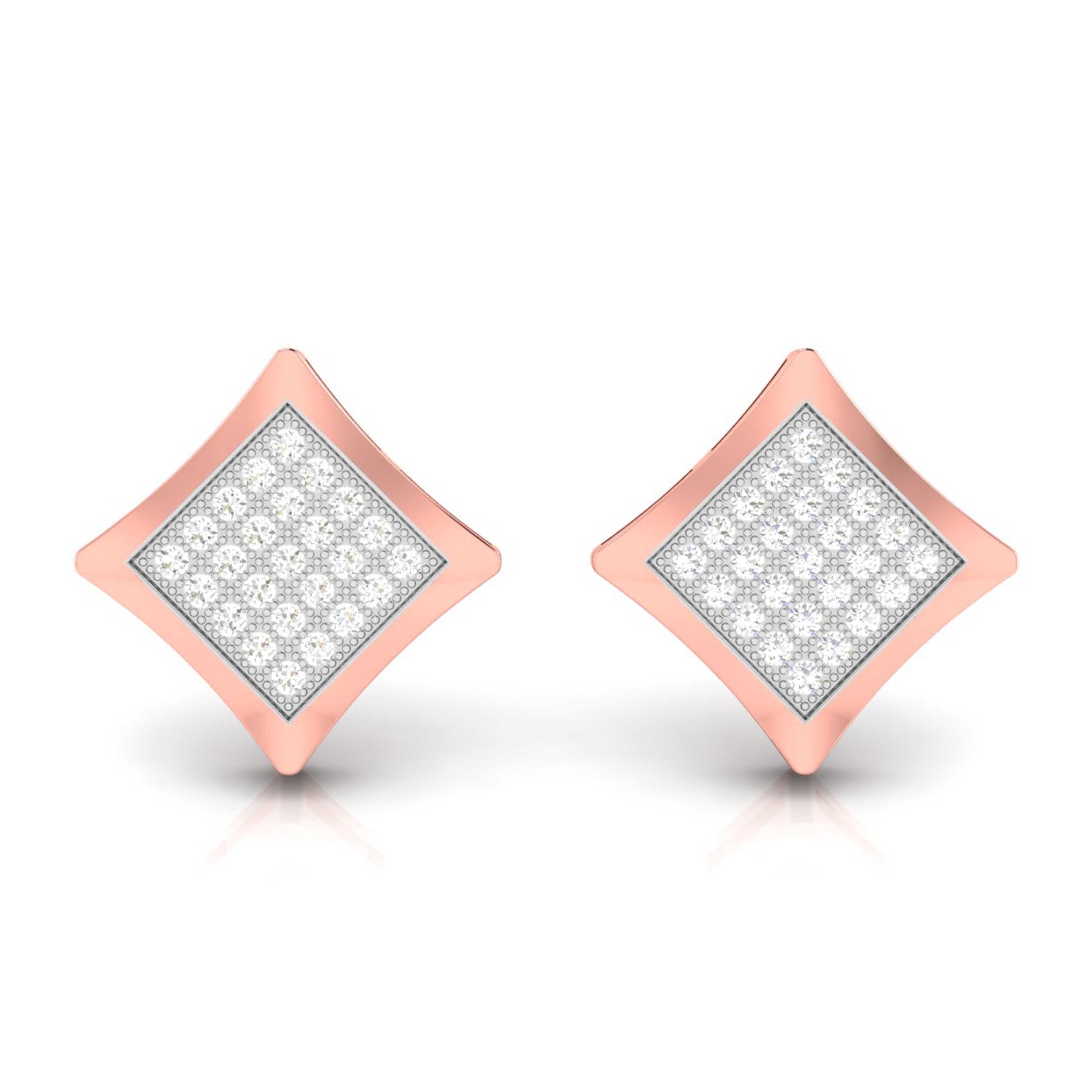 Daily wear earrings design Cube Lab Grown Diamond Earrings Fiona Diamonds