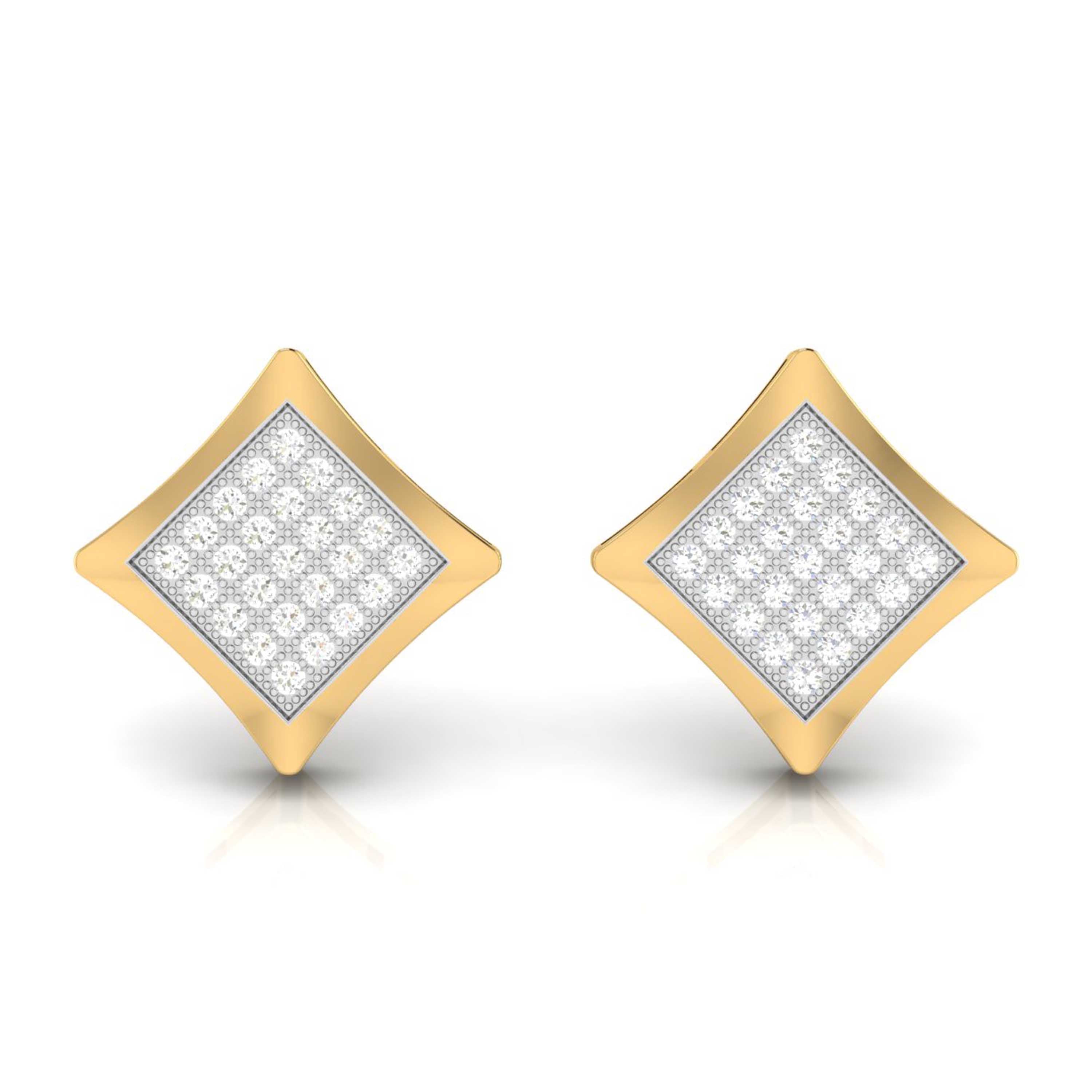 Daily wear earrings design Cube Lab Grown Diamond Earrings Fiona Diamonds
