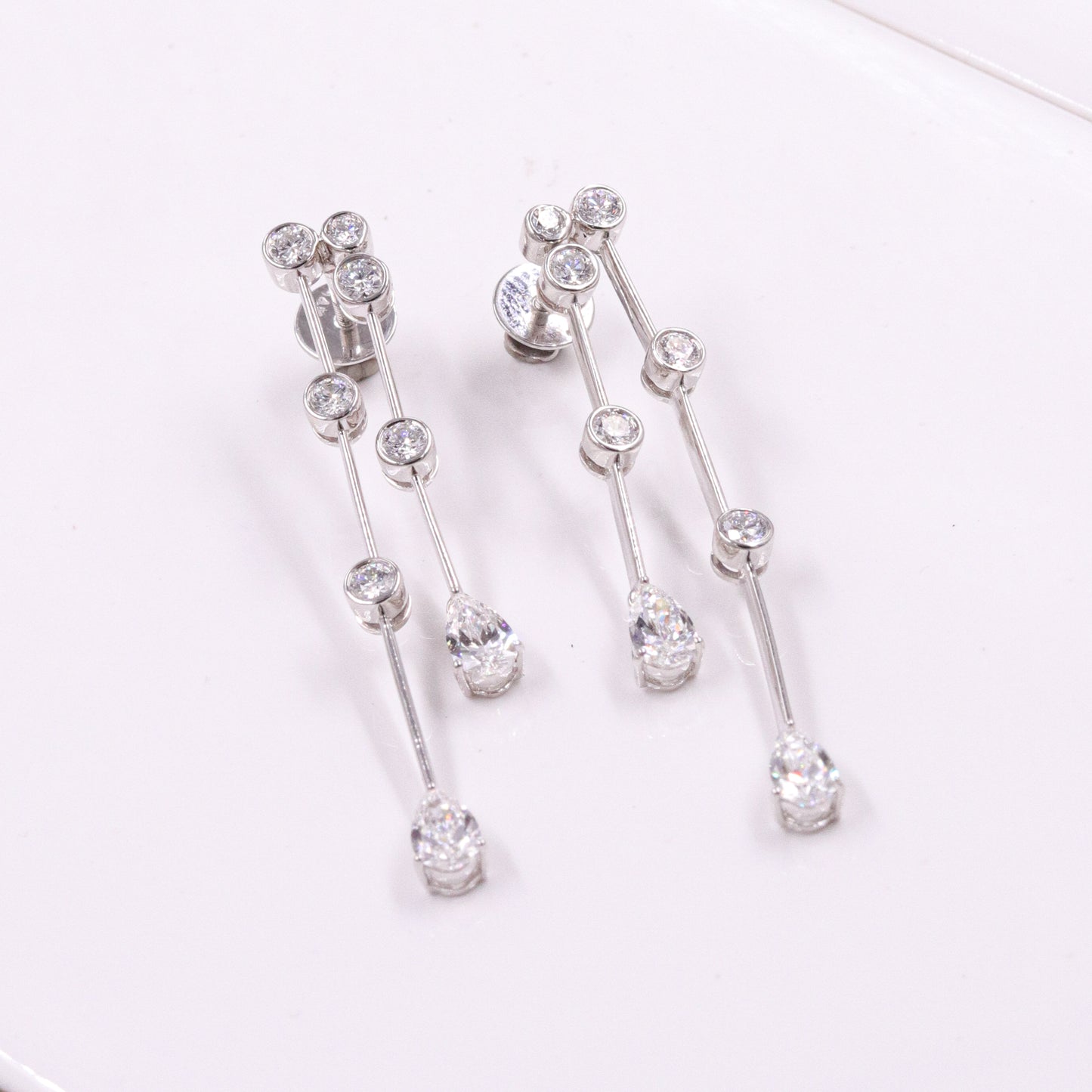 Party wear earrings design Launcher Lab Grown Diamond Earrings Fiona Diamonds