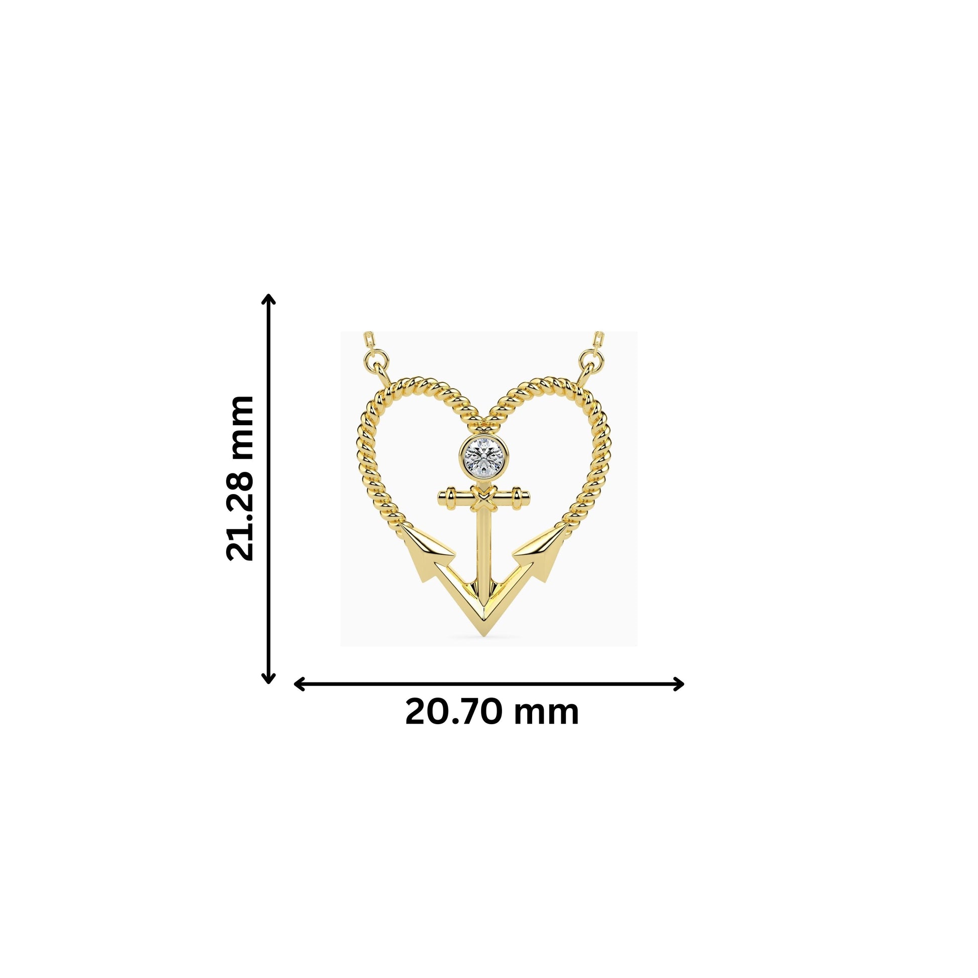 Anchored Round delicate lab grown diamond pendant Fiona Diamonds