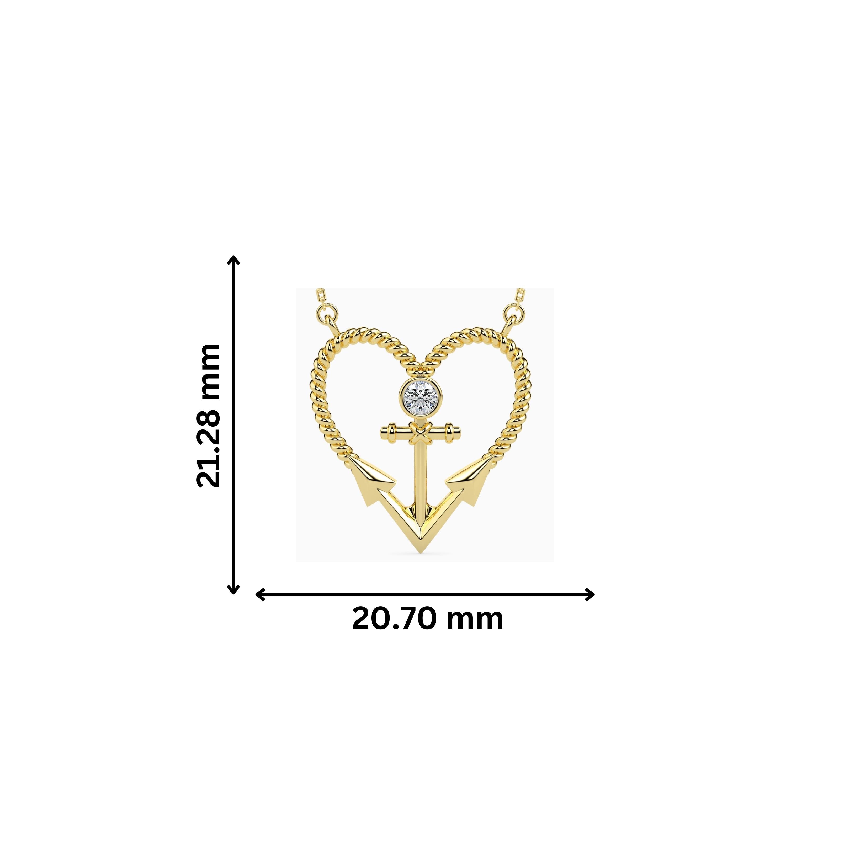 Anchored Round delicate lab grown diamond pendant Fiona Diamonds