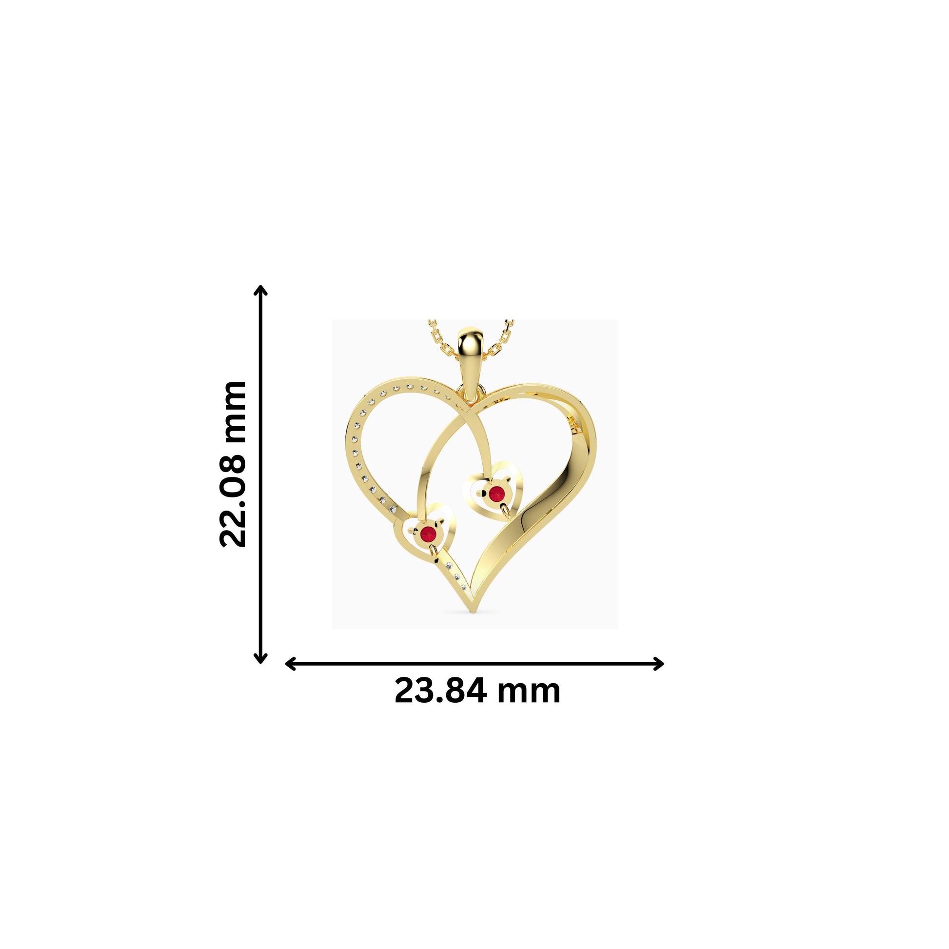 Crimson Round delicate lab grown diamond pendant Fiona Diamonds