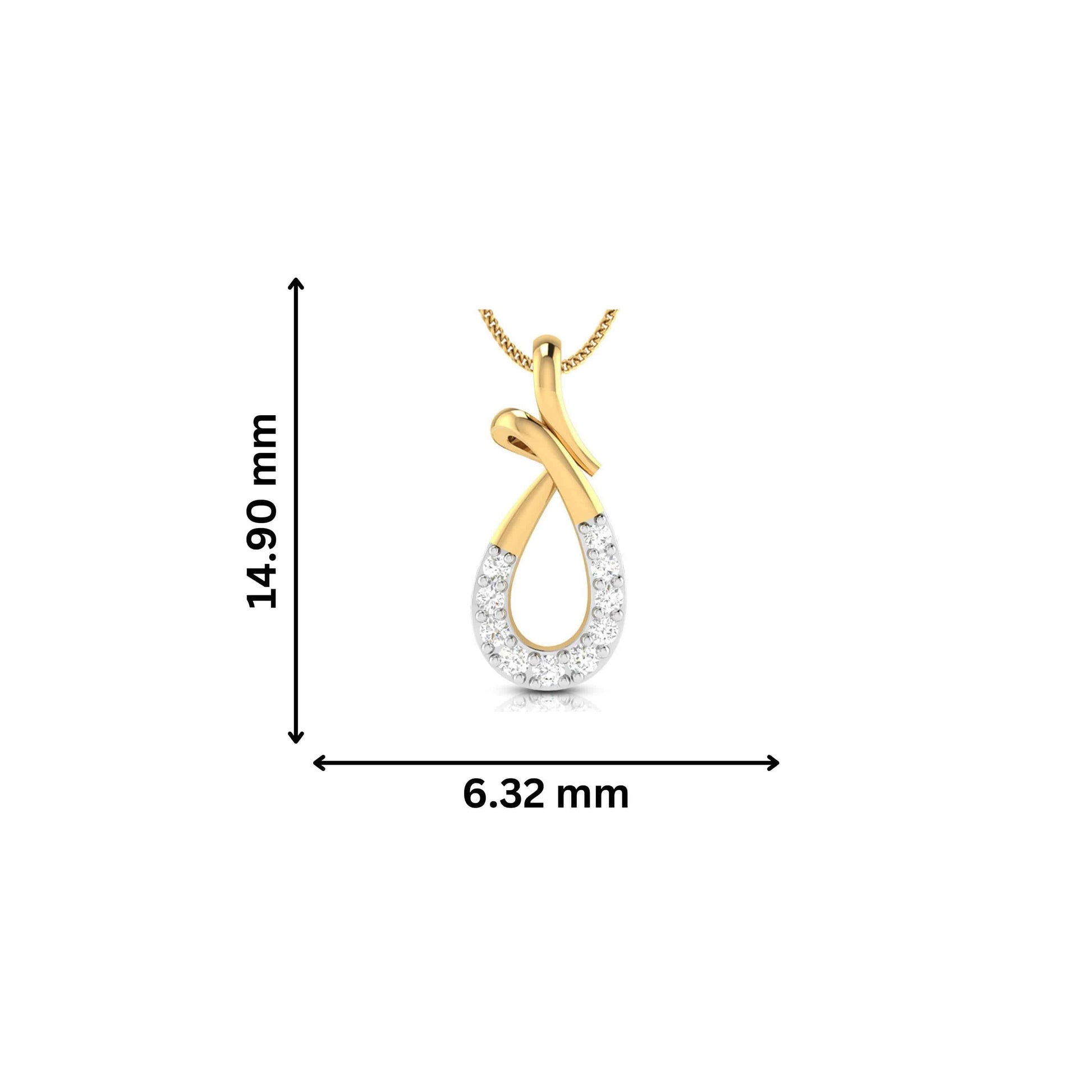 Halfdrop lab grown diamond pendant design for women Fiona Diamonds