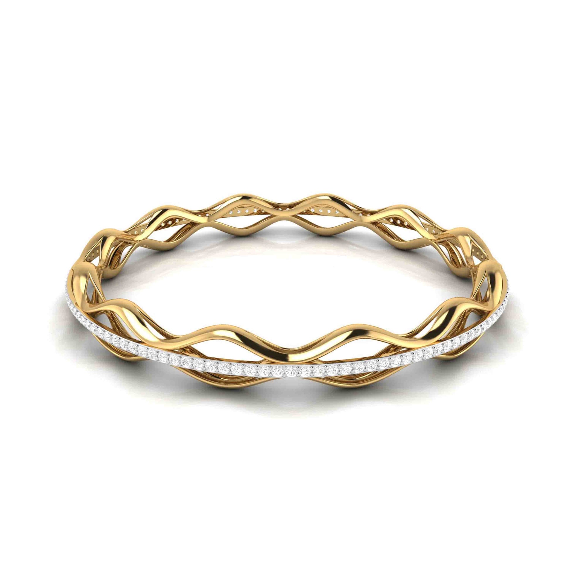 Twisted Frills Openable Bangle Fiona Diamonds
