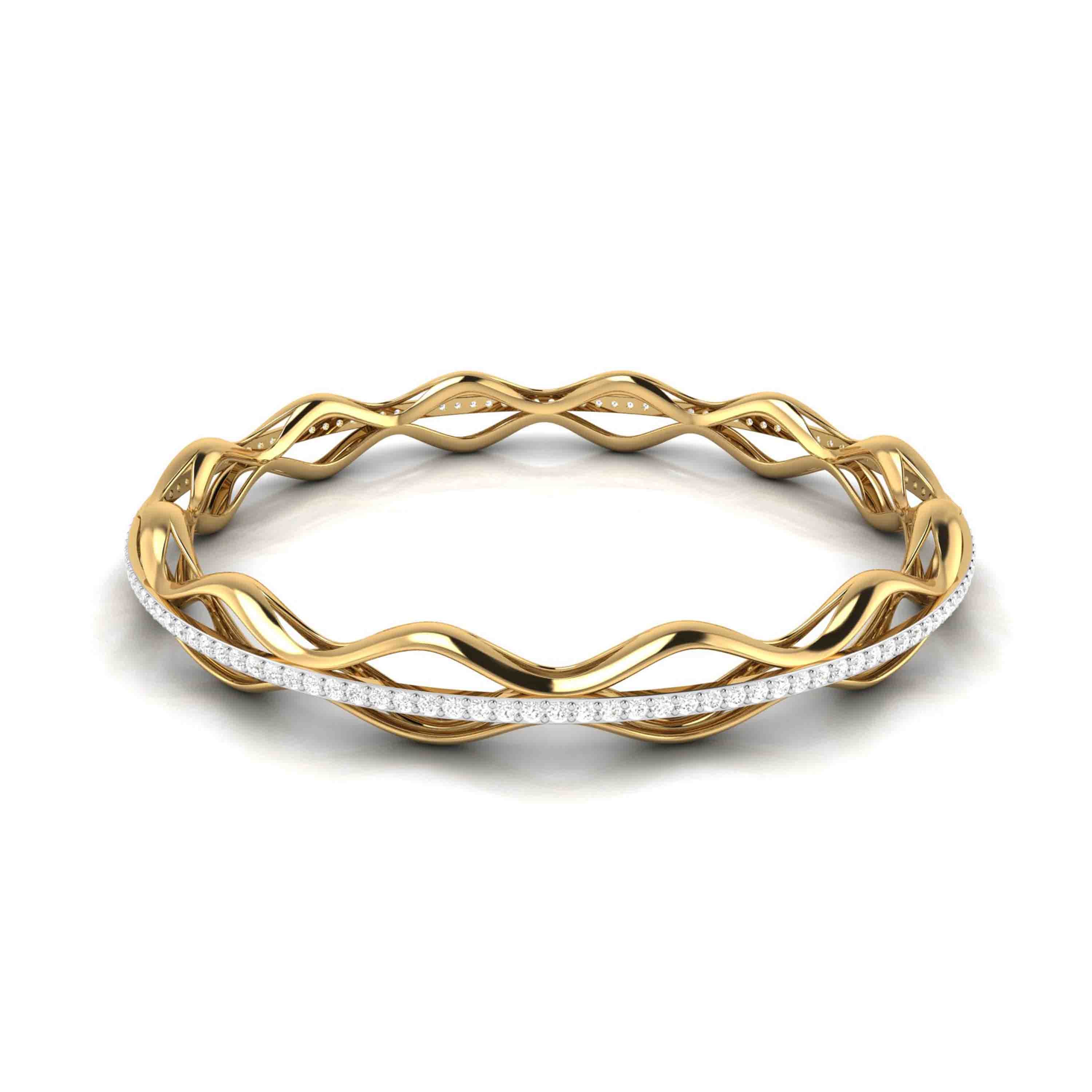Twisted Frills Openable Bangle Fiona Diamonds